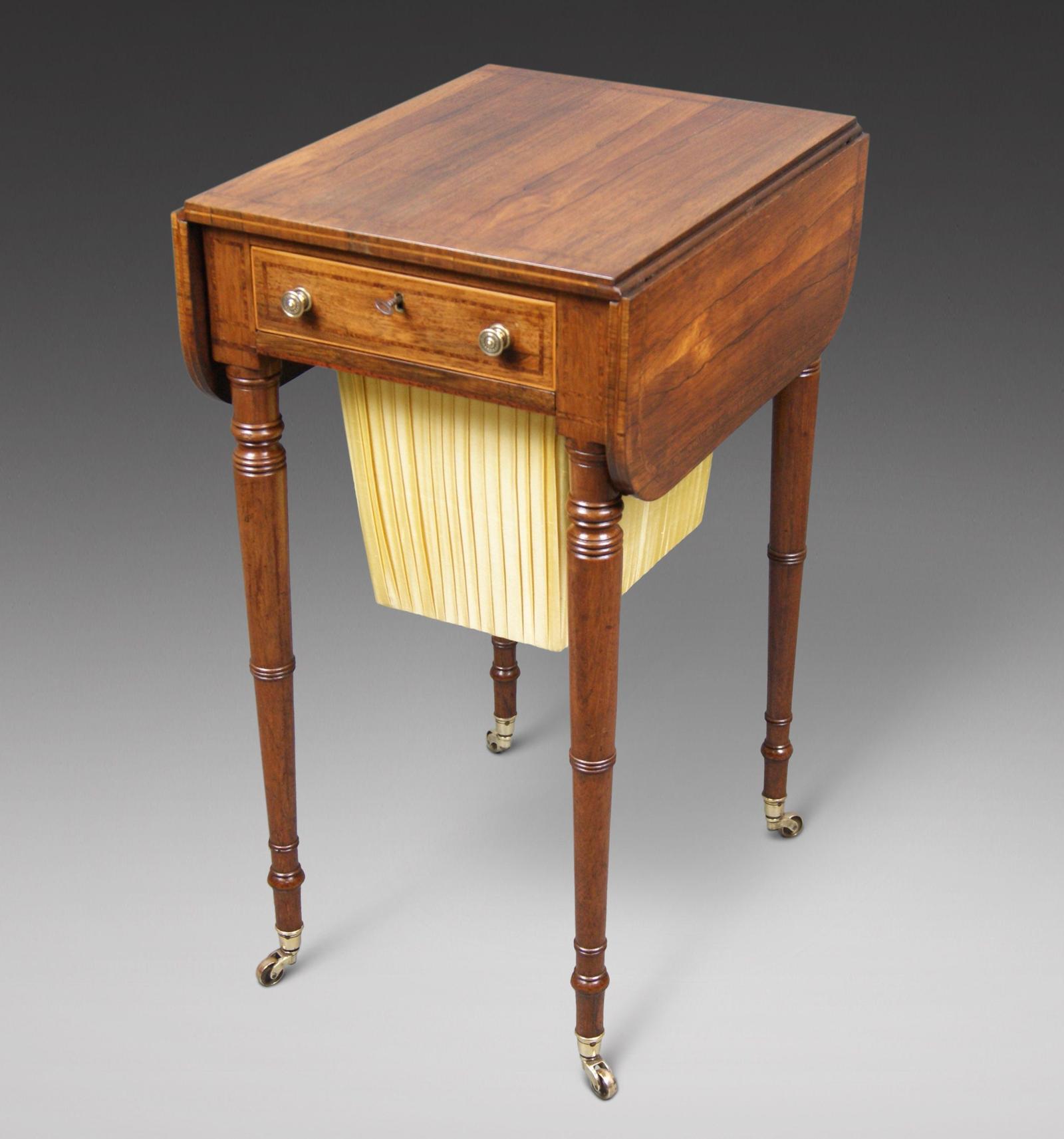 Attractive George IV Rosewood Work Table (1 of 6)