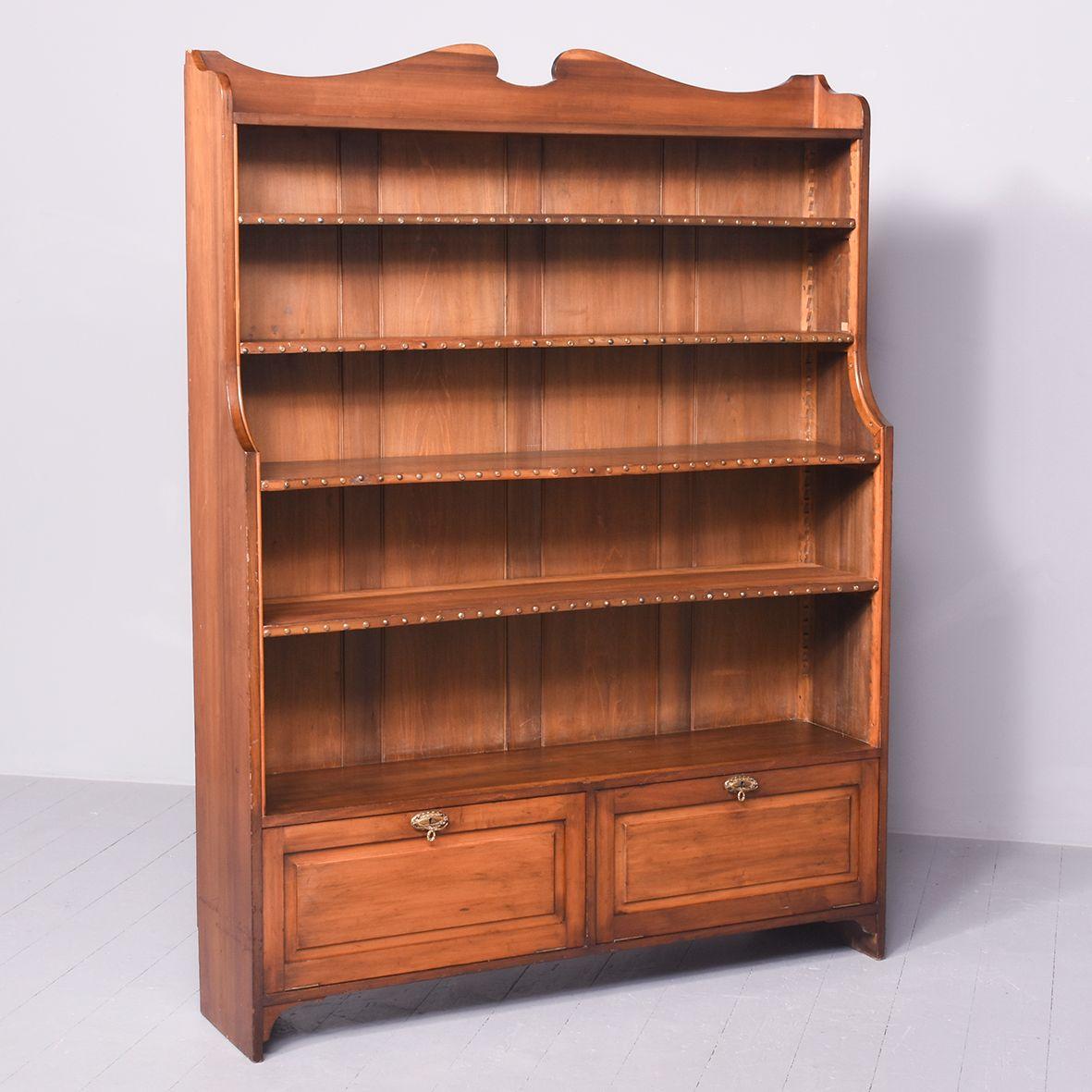 Late Victorian Unusual Style Shaped Birch Open Bookcase (1 of 10)