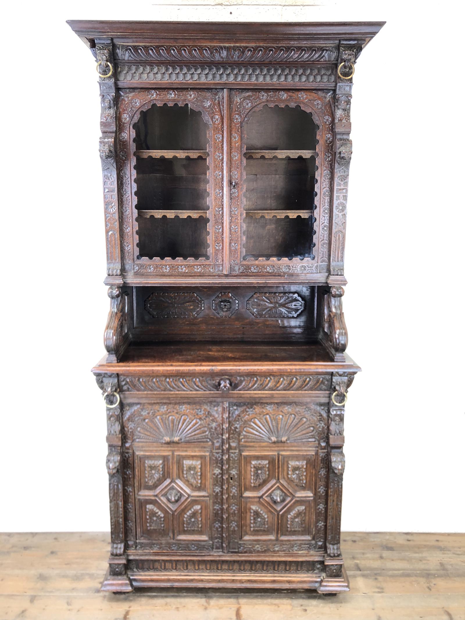 Victorian Carved Oak Glazed Cabinet (1 of 10) Victorian Carved Oak Glazed Cabinet (1 of 10)