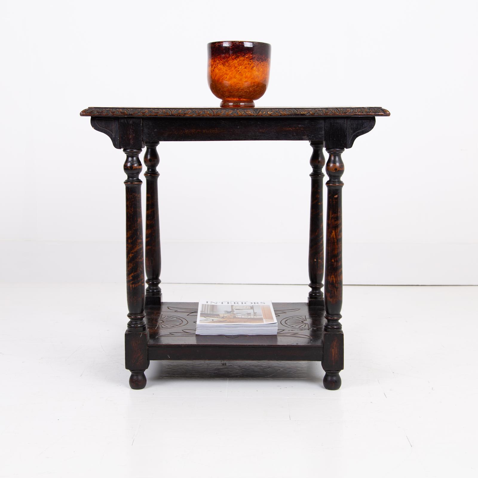 Victorian 2 Tier Oak Side Hall Table c.1890 (1 of 12)