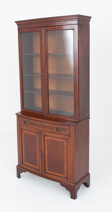 Sheraton Revival Bow Fronted Library Bookcase (1 of 8)