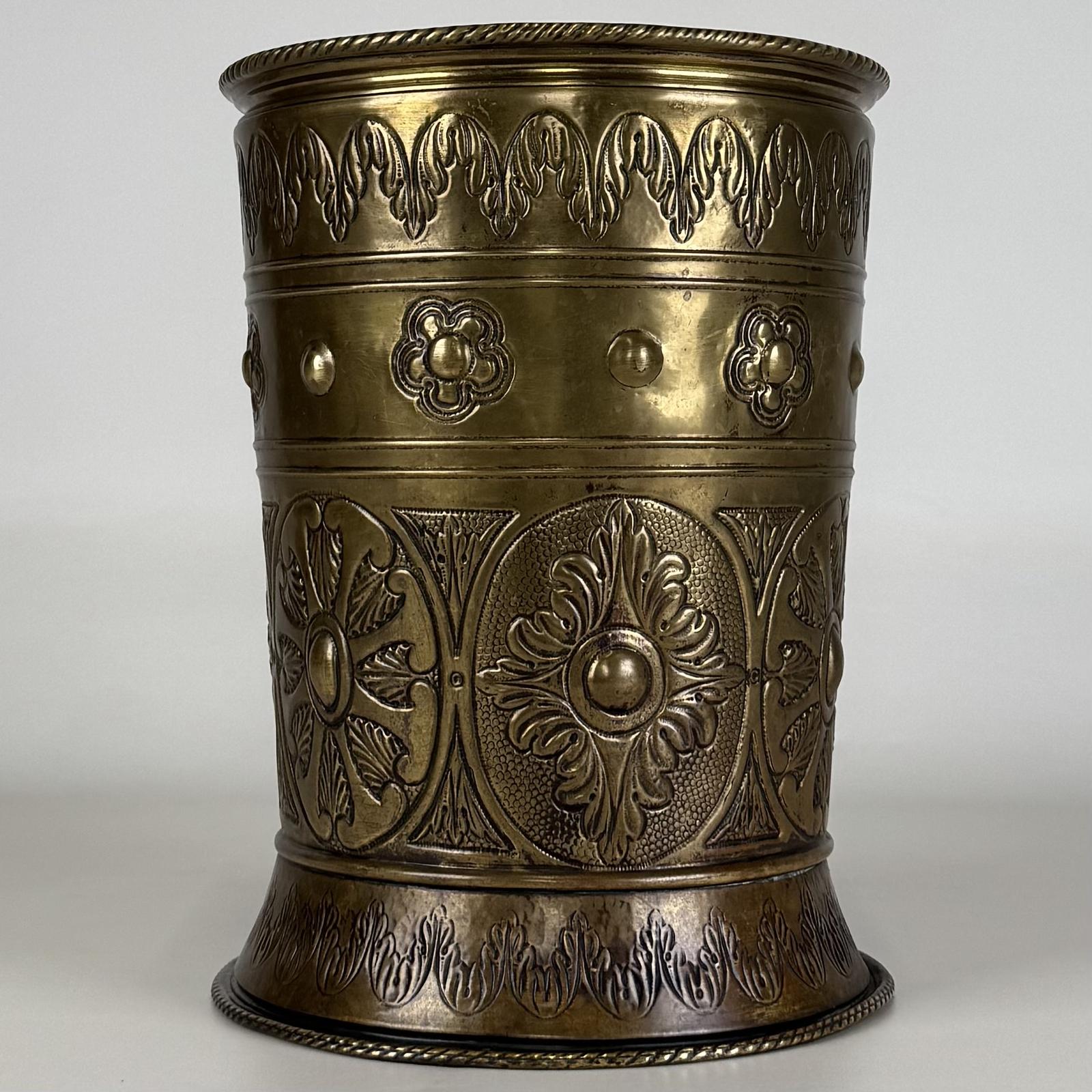 Antique 19th Century Decorative Brass Umbrella Stand (1 of 6)