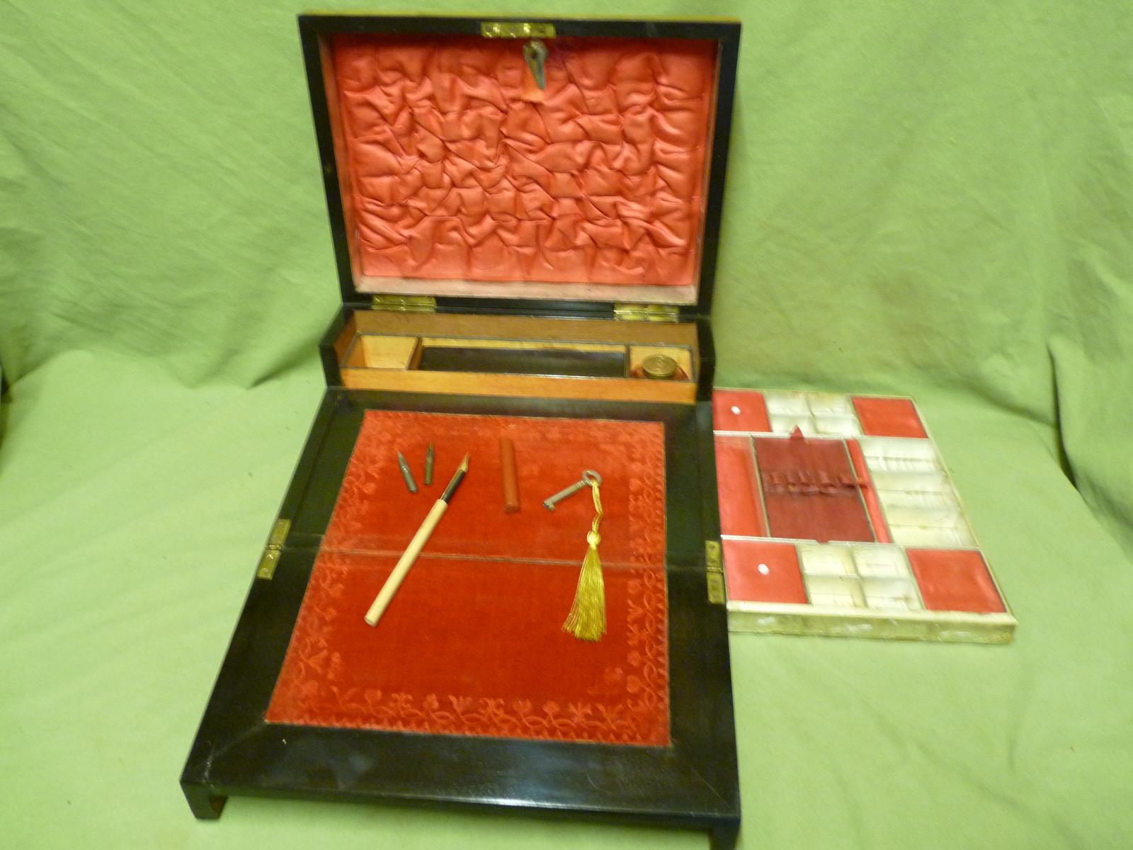 Victorian Inlaid Combination Jewellery- Work- Writing Box. C1875 (1 of 15)