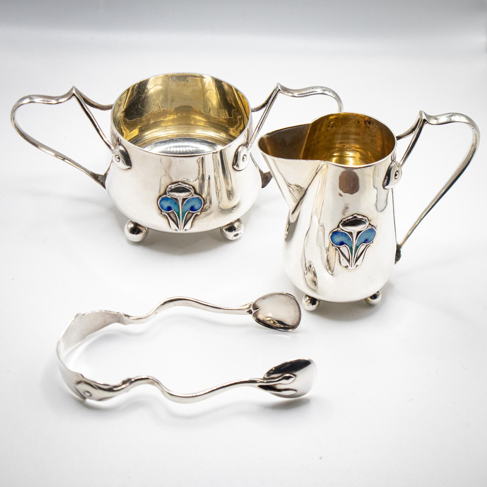 Stunning Art Nouveau Silver Bachelor Trio (1 of 9)