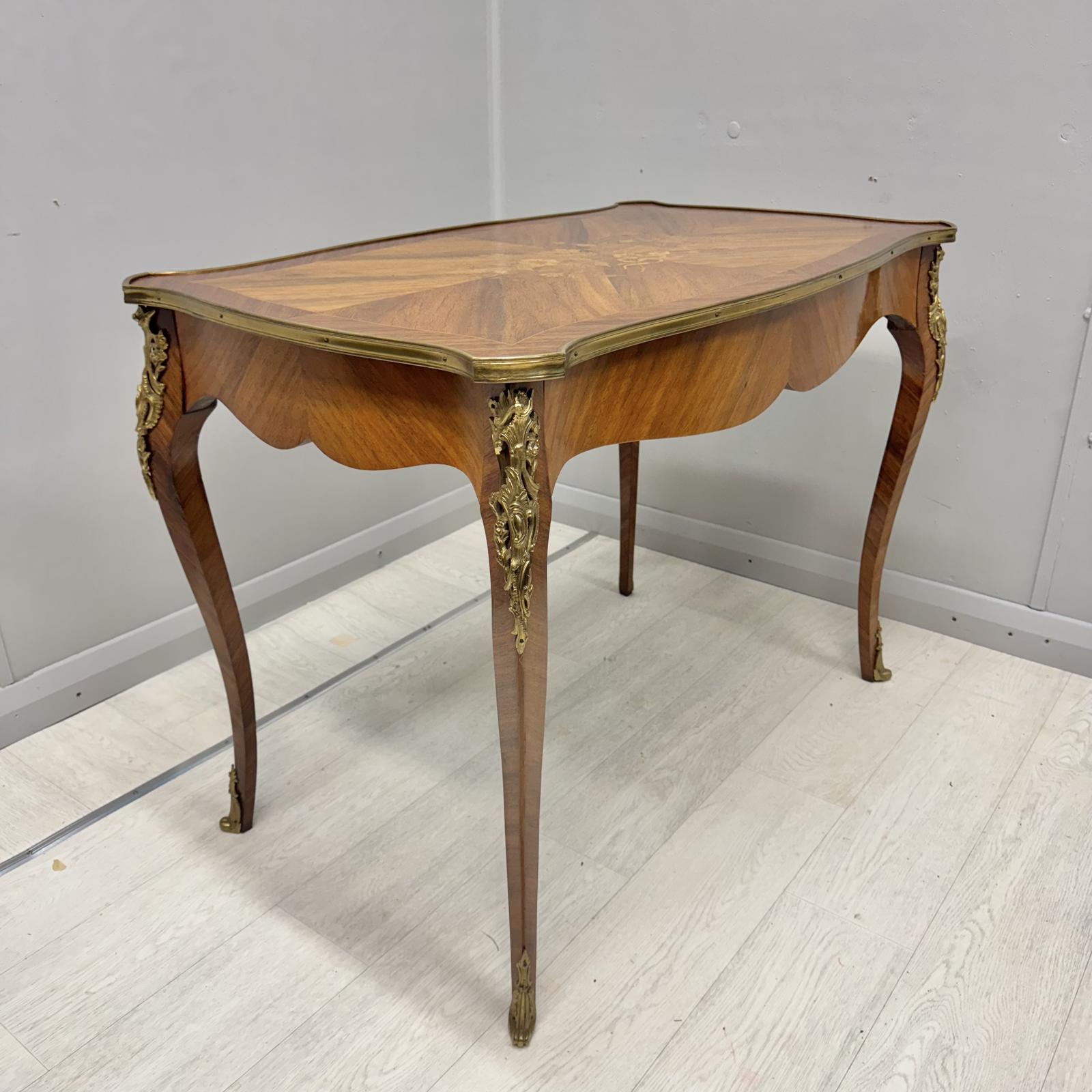 French Brass Mounted Console Table with Drawer (1 of 8)