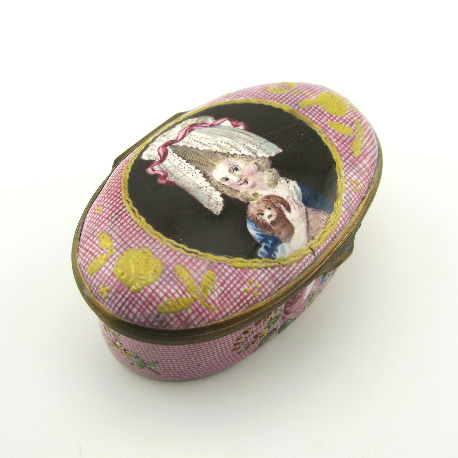 Rare South Staffordshire Bilston Enamel Portrait Snuff Box (1 of 9)