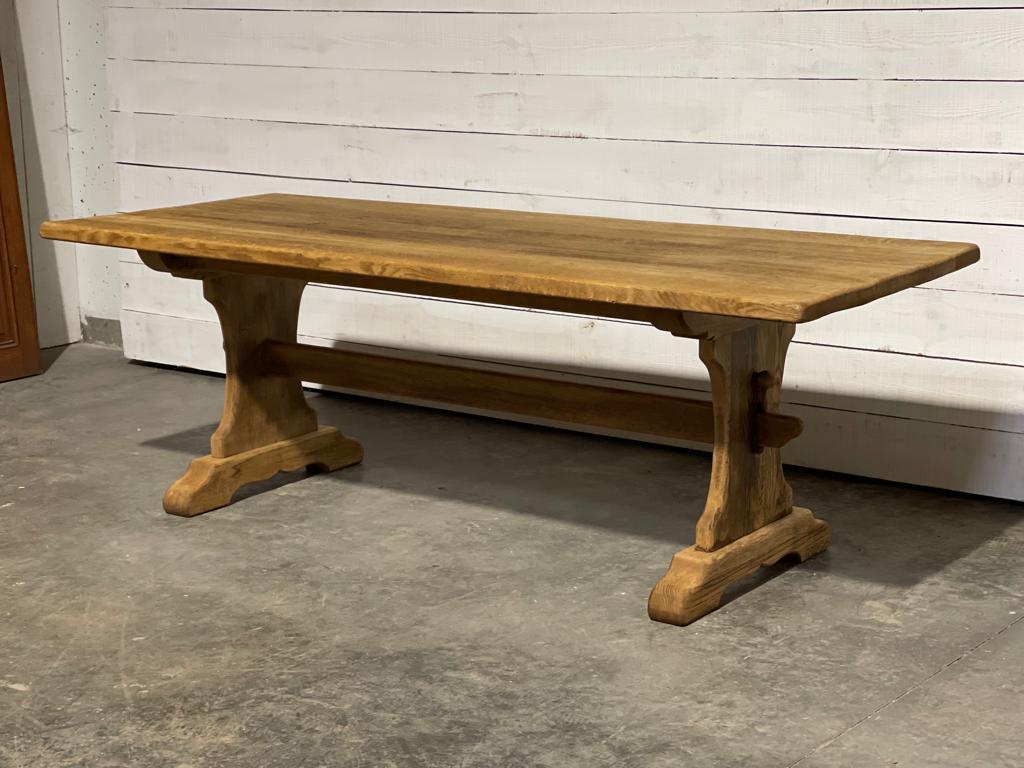 French Oak Trestle Refectory Farmhouse Dining Table (1 of 1)