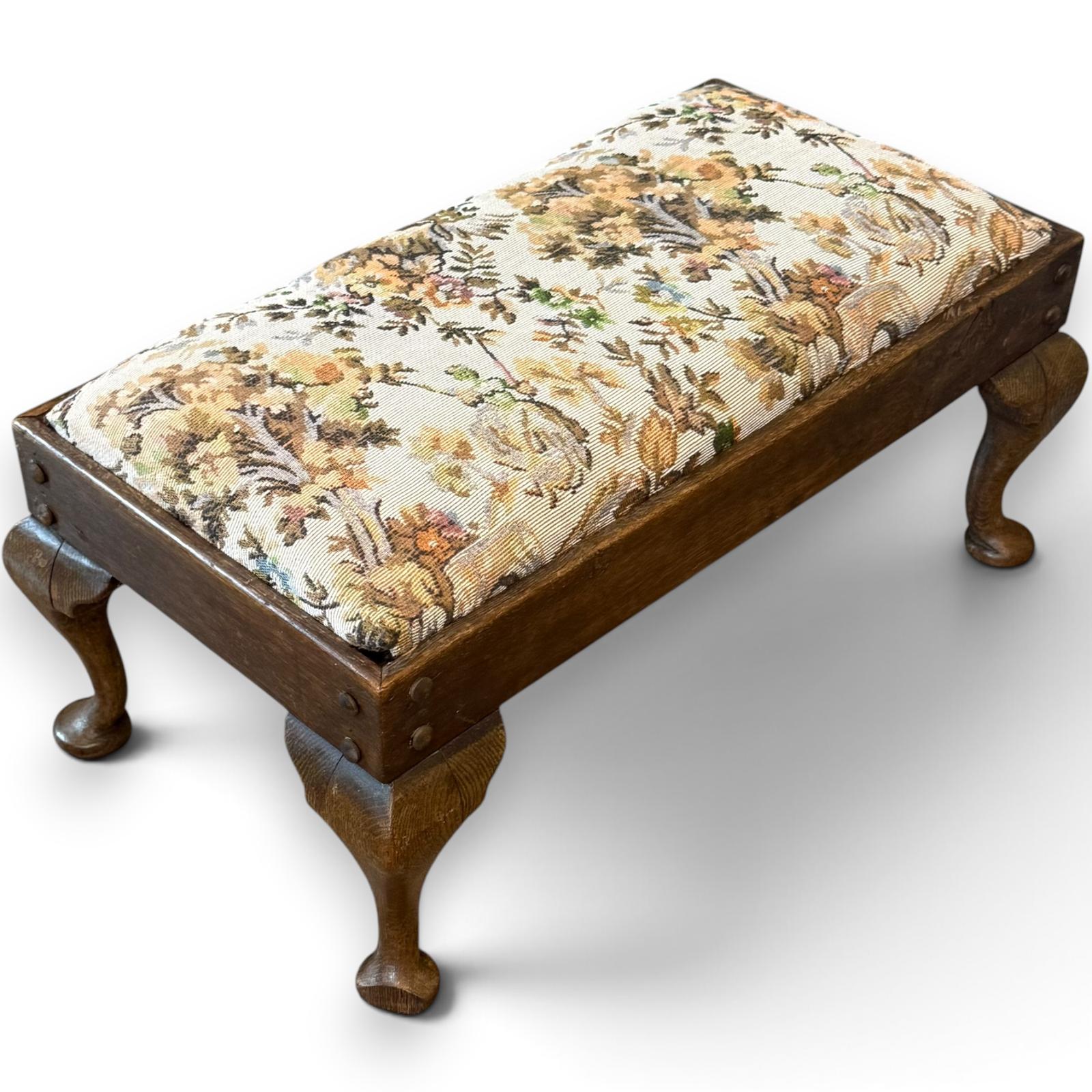 Antique Oak Tapestry Foot Stool (1 of 7) Antique Oak Tapestry Foot Stool (1 of 7)