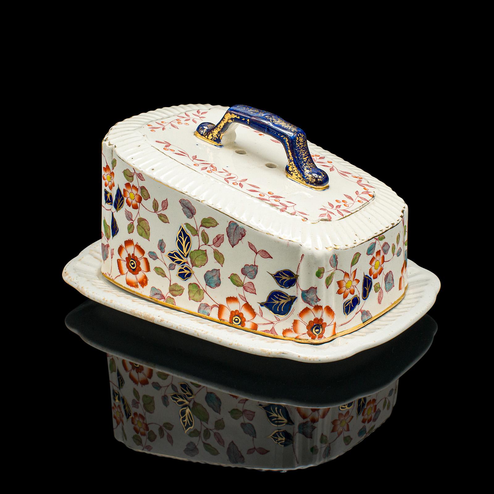 Antique Decorative Cheese Keeper, English, Ceramic, Butter Dish - Victorian c.1900 (1 of 10)