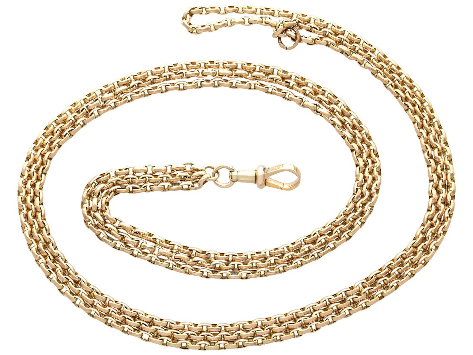 Antique 9ct Yellow Gold Longuard Chain Necklace c.1900 (1 of 10)
