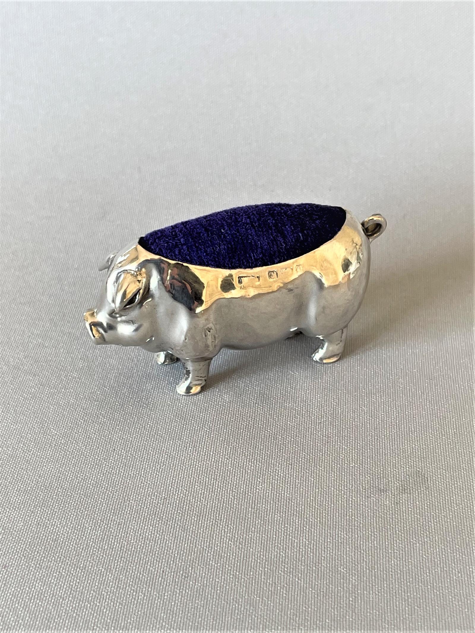 Fine Edwardian Silver Pig Pincushion (1 of 6)