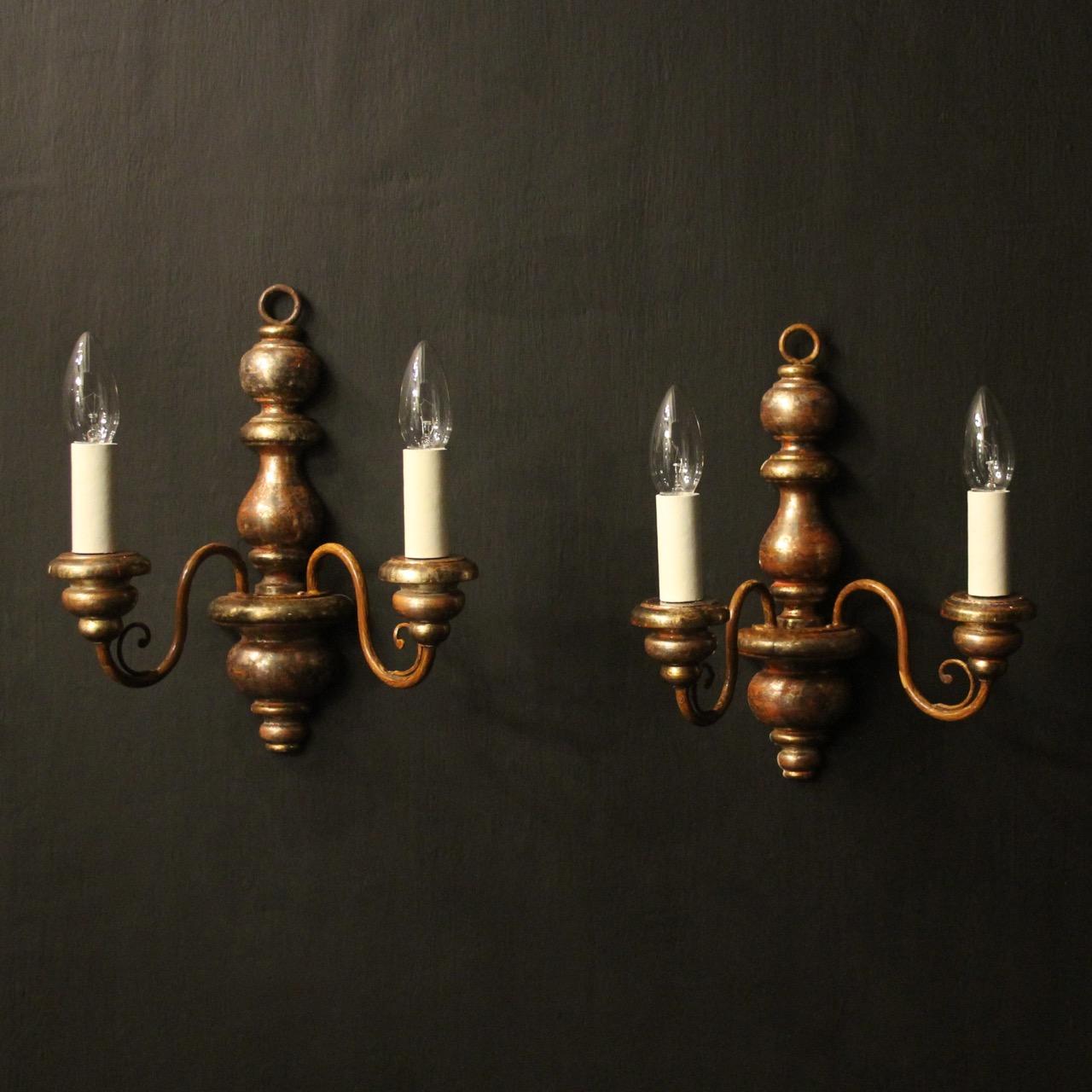 Italian Pair of Toleware Twin Arm Wall Lights (1 of 10)