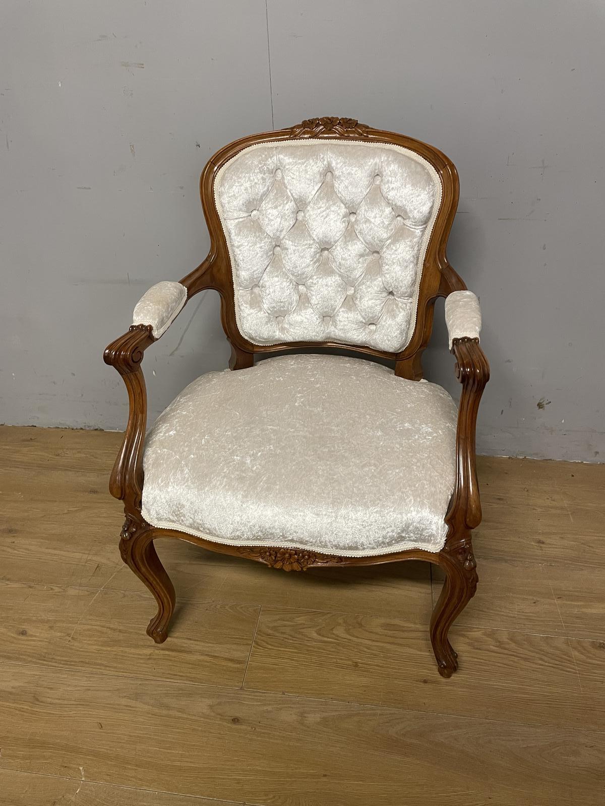 Solid Walnut Louis Quinze Style Armchair Circa 1900 (1 of 8)