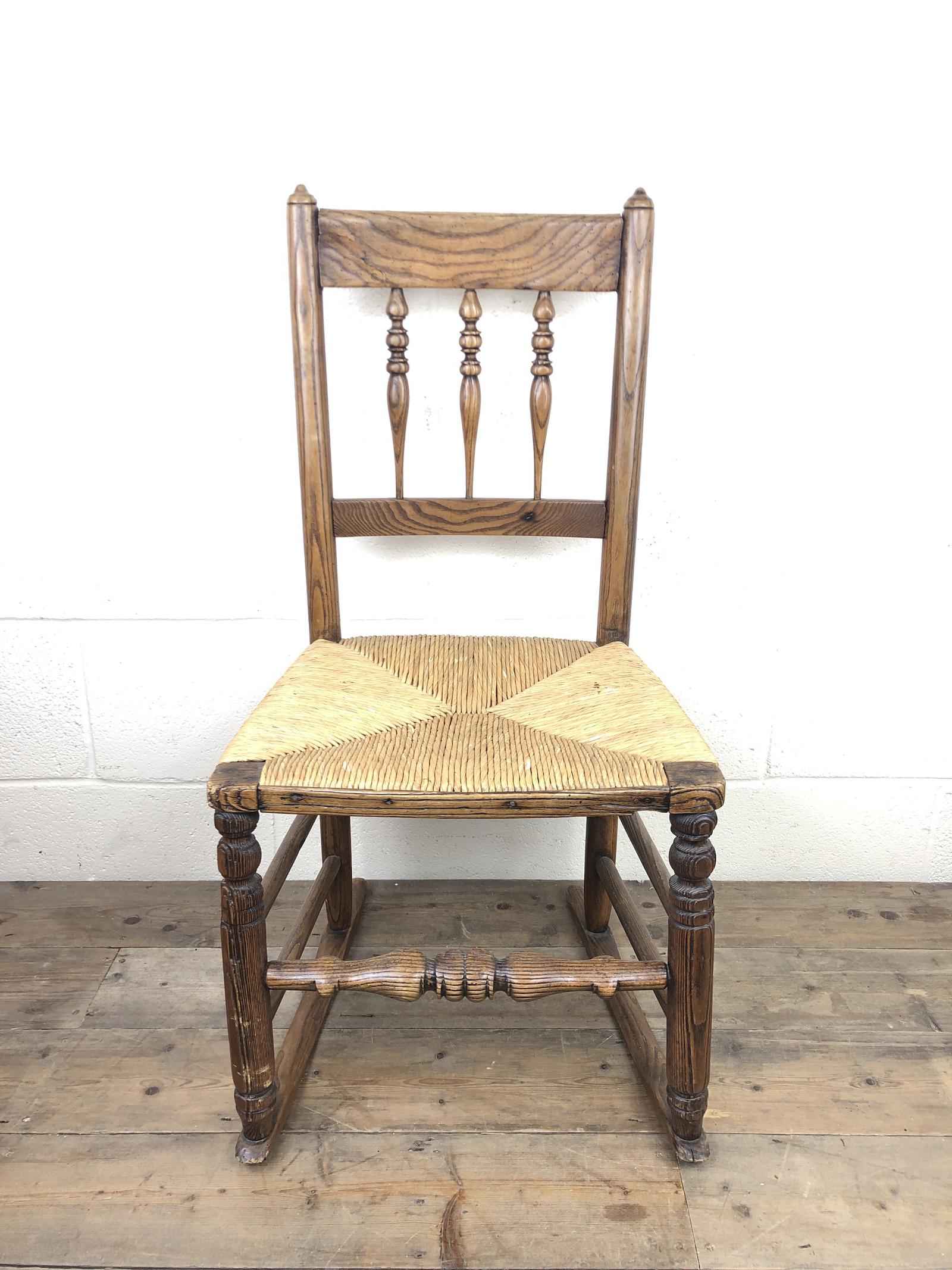 Antique Ash & Elm Rocking Chair with Rush Seat (1 of 12) Antique Ash & Elm Rocking Chair with Rush Seat (1 of 12)