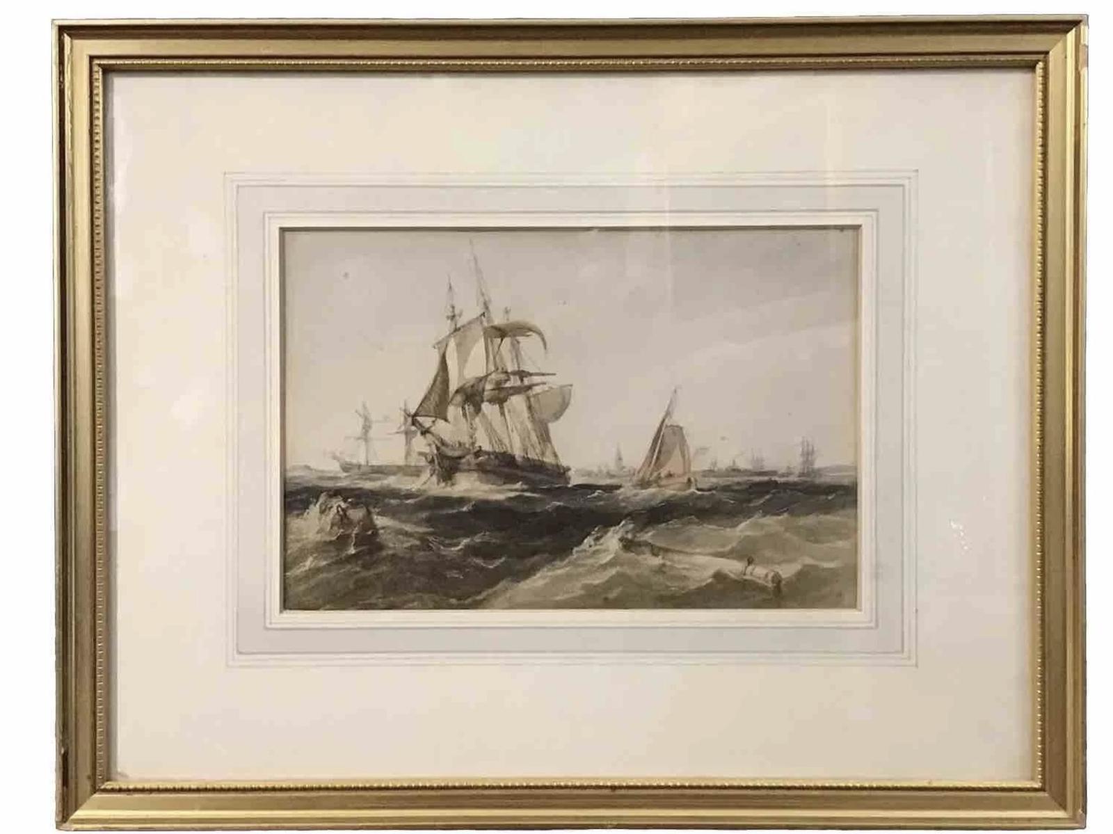 Victorian Seascape Watercolour “shipping off Harwich”by Alfred Herbert 1818-1861 (1 of 10) Victorian Seascape Watercolour “shipping off Harwich”by Alfred Herbert 1818-1861 (1 of 10)