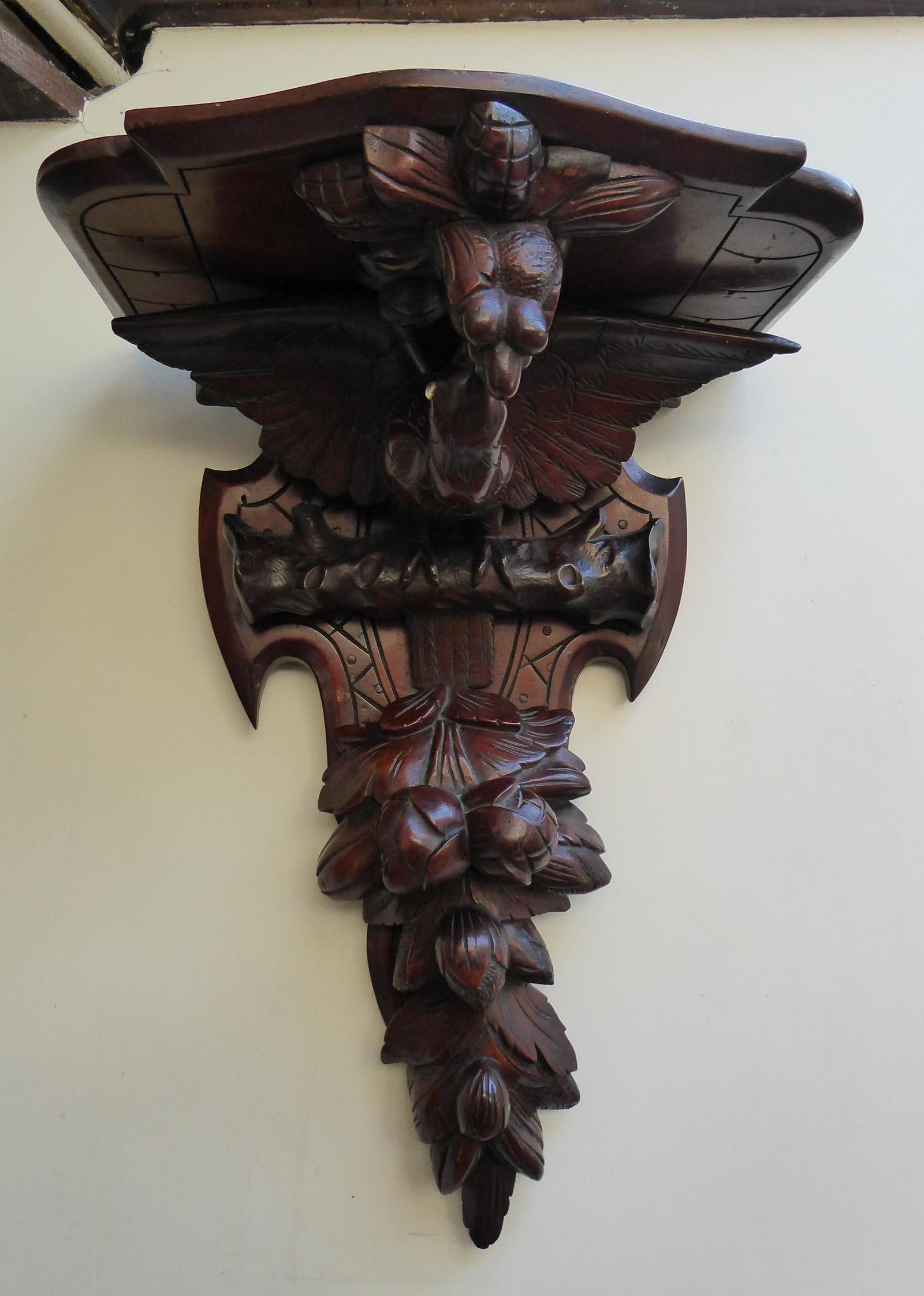 Carved Eagle Wall / Clock Bracket Mahogany c.1860 (1 of 15)
