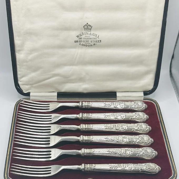 Silver Georgian Solid Silver Pastry Forks Sheffield 1829 (1 of 1)