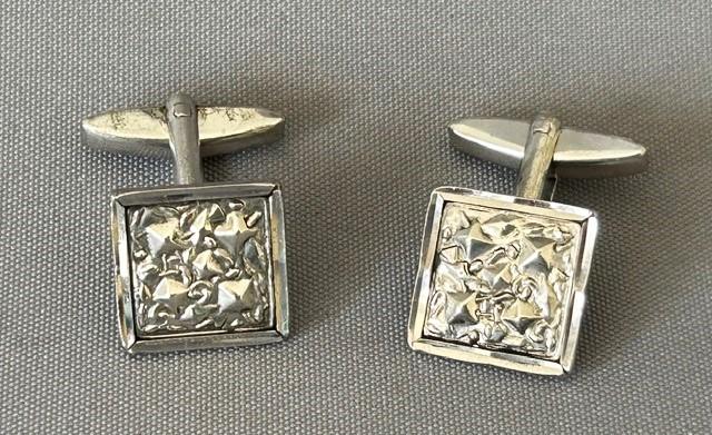 Pair of Vintage Silver Brutalist Cufflinks (1 of 7)