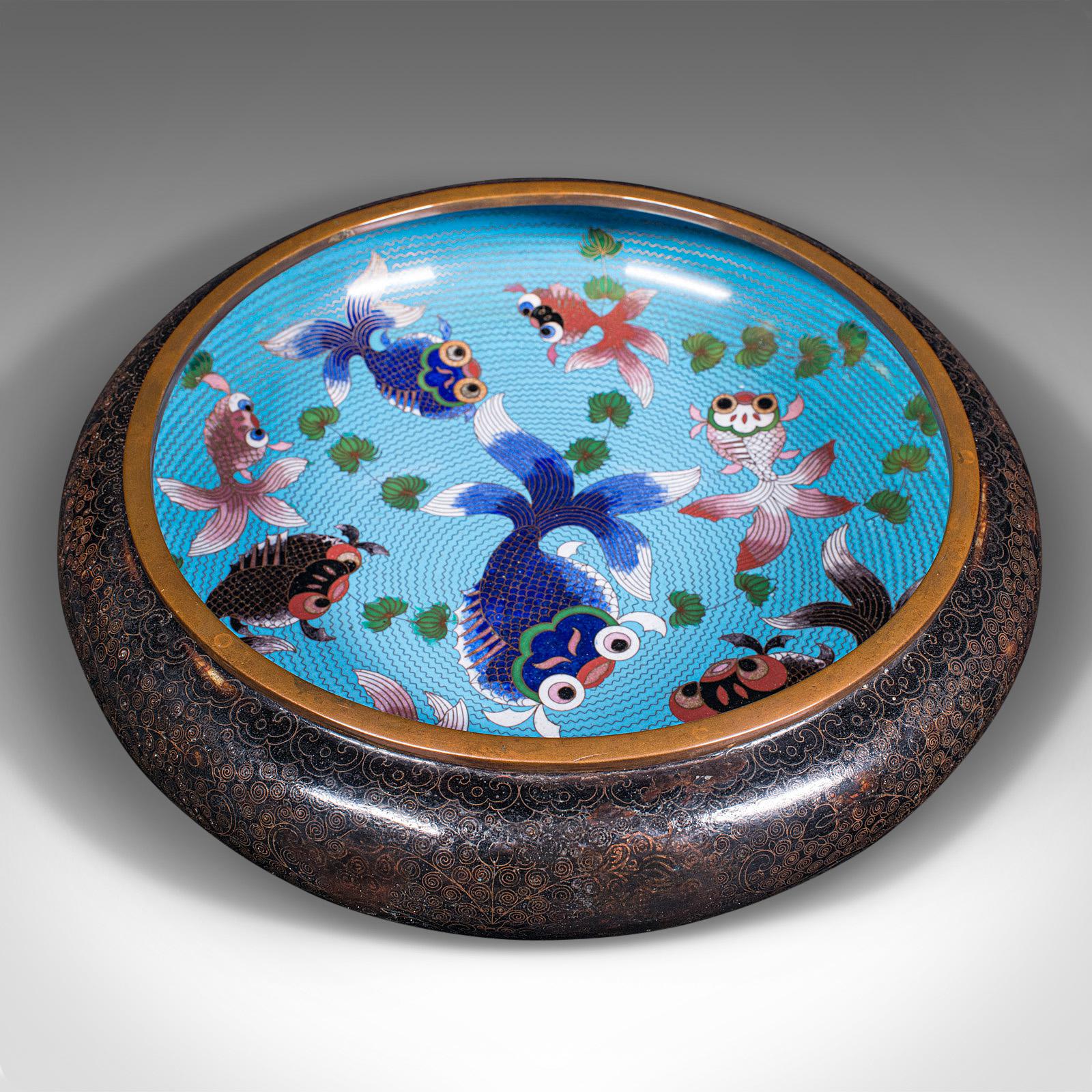 Large Antique Cloisonne Bowl, Chinese, Ceramic, Fishbowl, Serving Dish c.1900 (1 of 1) Large Antique Cloisonne Bowl, Chinese, Ceramic, Fishbowl, Serving Dish c.1900 (1 of 1)
