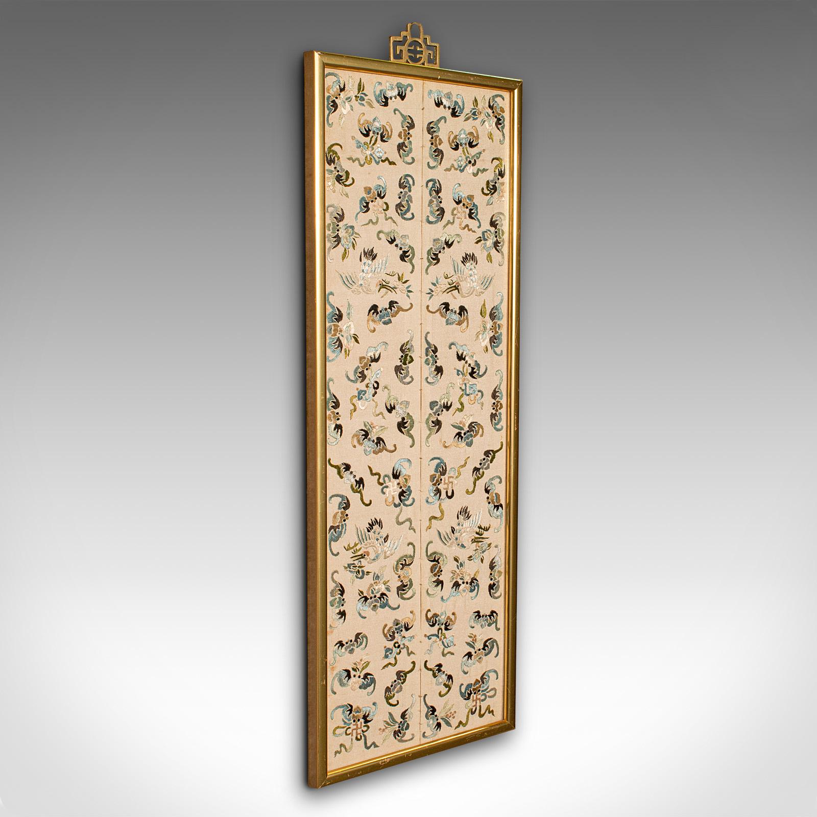 Antique Decorative Panel, Chinese, Framed, Silk Cotton, Embroidered, Victorian (1 of 8) Antique Decorative Panel, Chinese, Framed, Silk Cotton, Embroidered, Victorian (1 of 8)