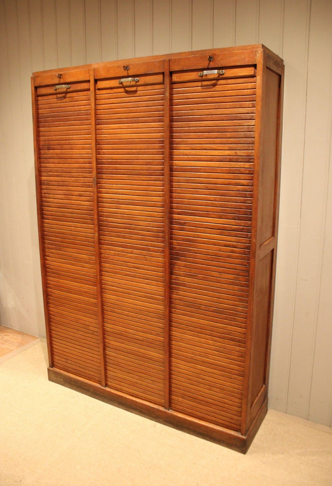 French Oak Triple Tambour Front Filing Cabinet (1 of 11) French Oak Triple Tambour Front Filing Cabinet (1 of 11)