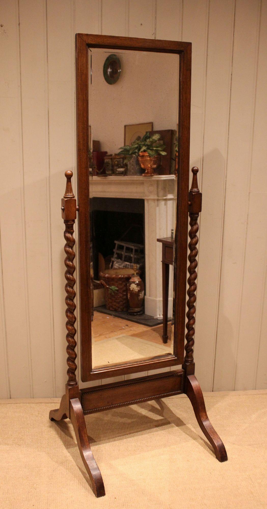 Oak Framed Cheval Mirror (1 of 11)