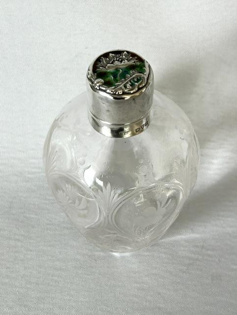 Superb Art Nouveau Silver, Enamel & Cut Glass Cologne Bottle (1 of 9) Superb Art Nouveau Silver, Enamel & Cut Glass Cologne Bottle (1 of 9)