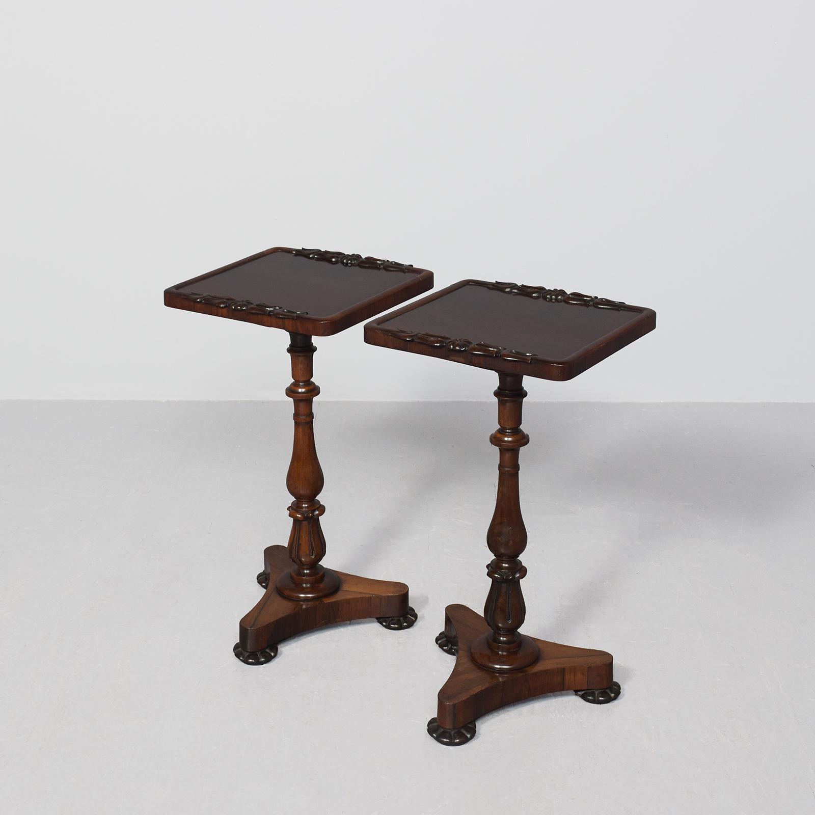 Rare Pair of William IV Carved Rosewood Occasional Tables with Lovely Colour & Patina (1 of 7) Rare Pair of William IV Carved Rosewood Occasional Tables with Lovely Colour & Patina (1 of 7)