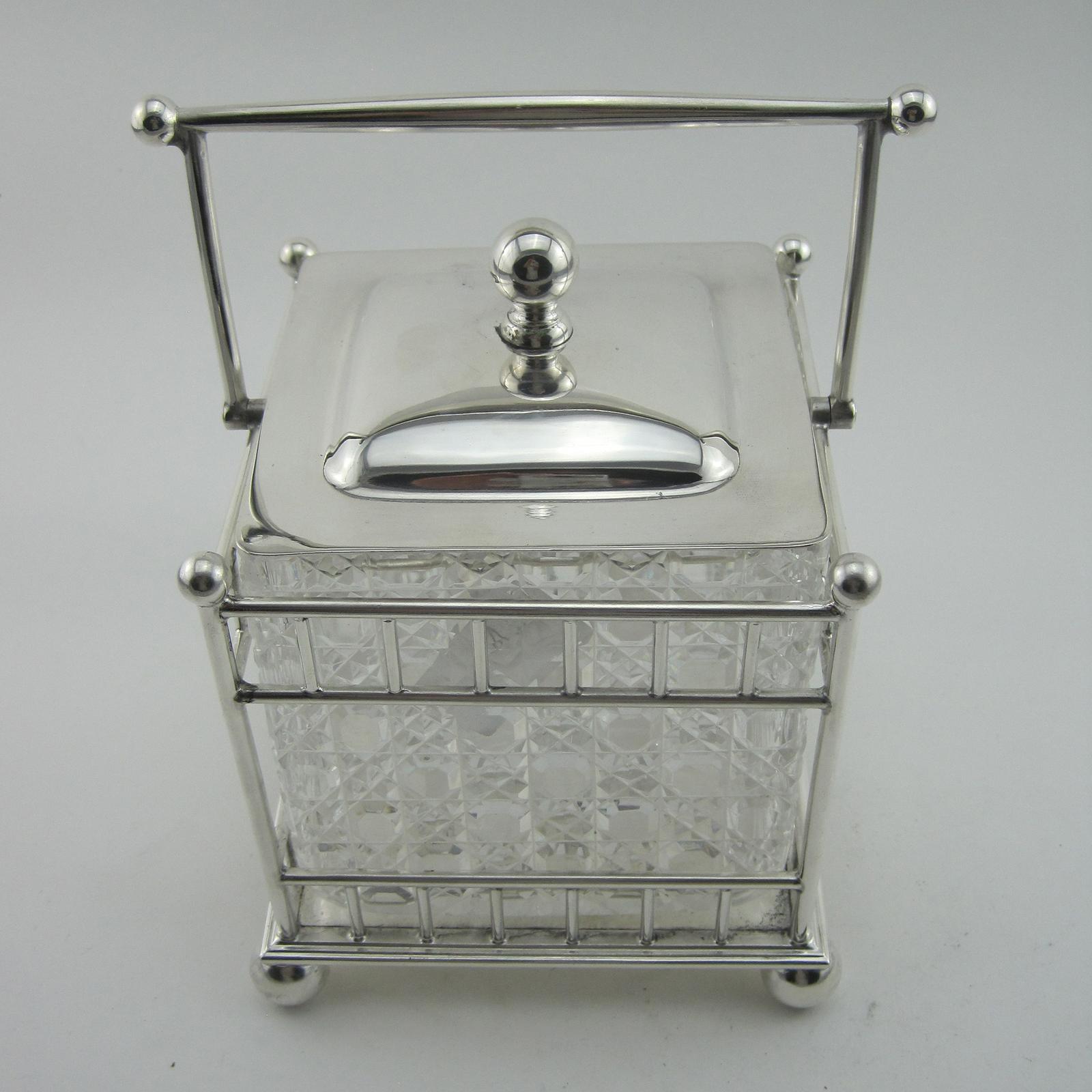 Stylish Victorian Atkin Brothers Biscuit Box with Pull Off Lid (1 of 5) Stylish Victorian Atkin Brothers Biscuit Box with Pull Off Lid (1 of 5)