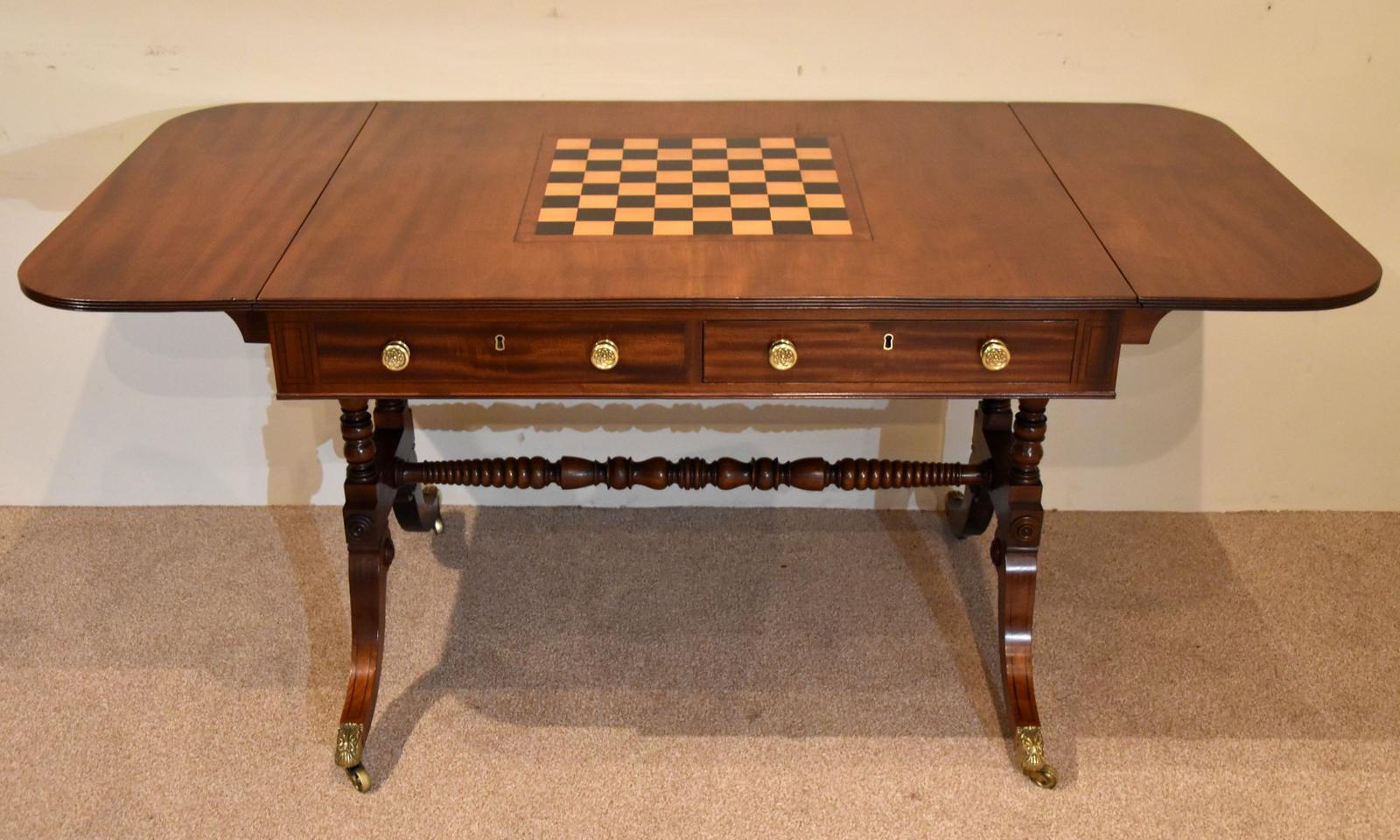 George III Mahogany Games Sofa Table (1 of 9)