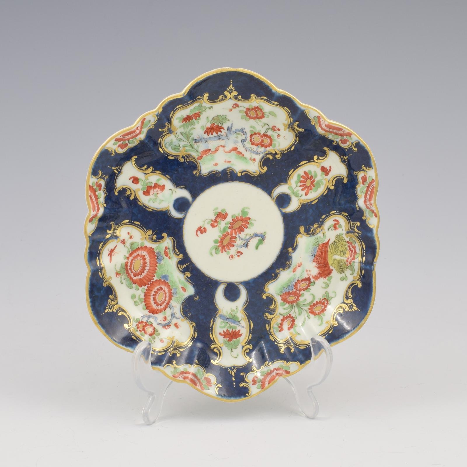 Dr Wall / First Period Worcester Porcelain Blue Scale Wheatsheaf Patt. Teapot Stand c.1770 (1 of 7) Dr Wall / First Period Worcester Porcelain Blue Scale Wheatsheaf Patt. Teapot Stand c.1770 (1 of 7)