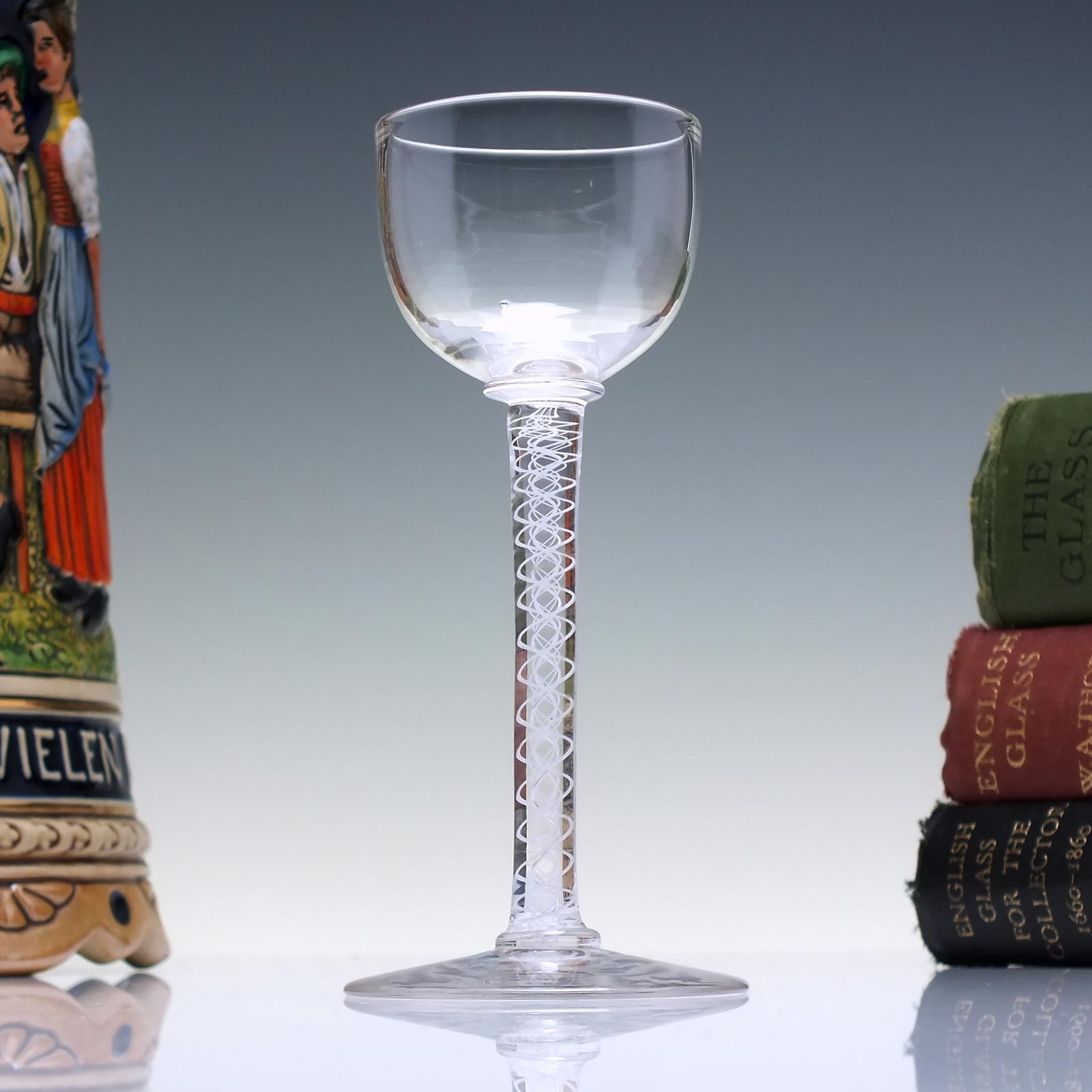 Scottish Victorian Opaque Twist Cordial Glass c.1850 (1 of 6)