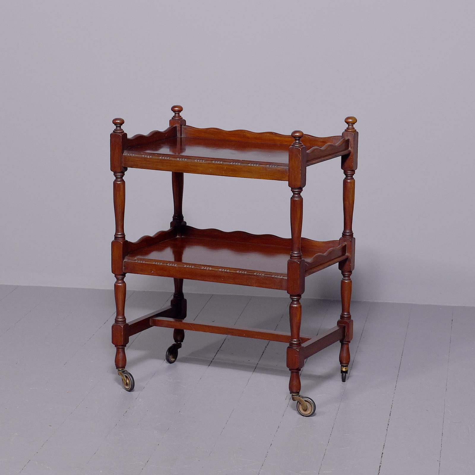 Mahogany Two-tier Trolley (1 of 8)