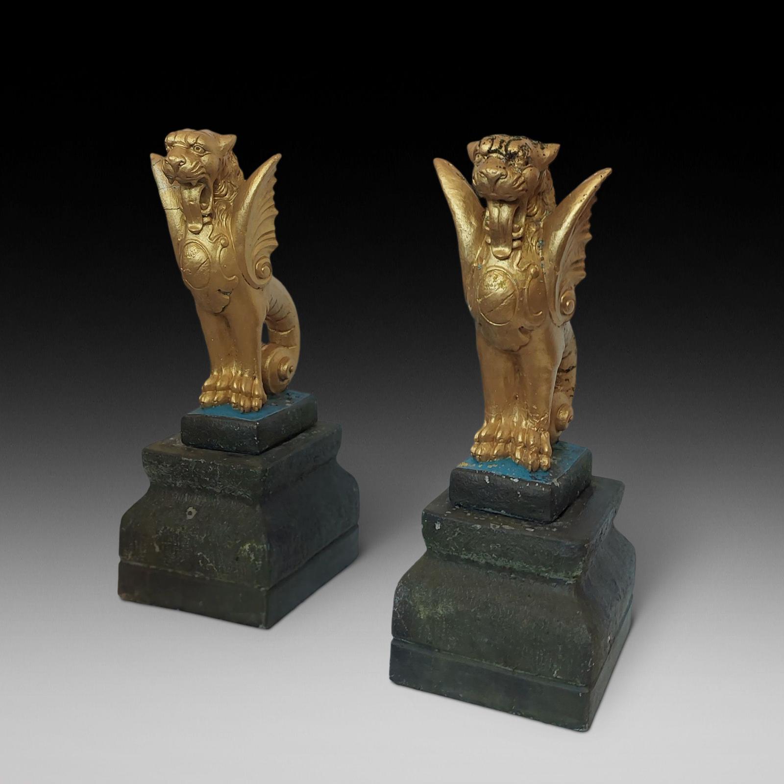 Pair of Painted Studies of Winged Griffins (1 of 6)