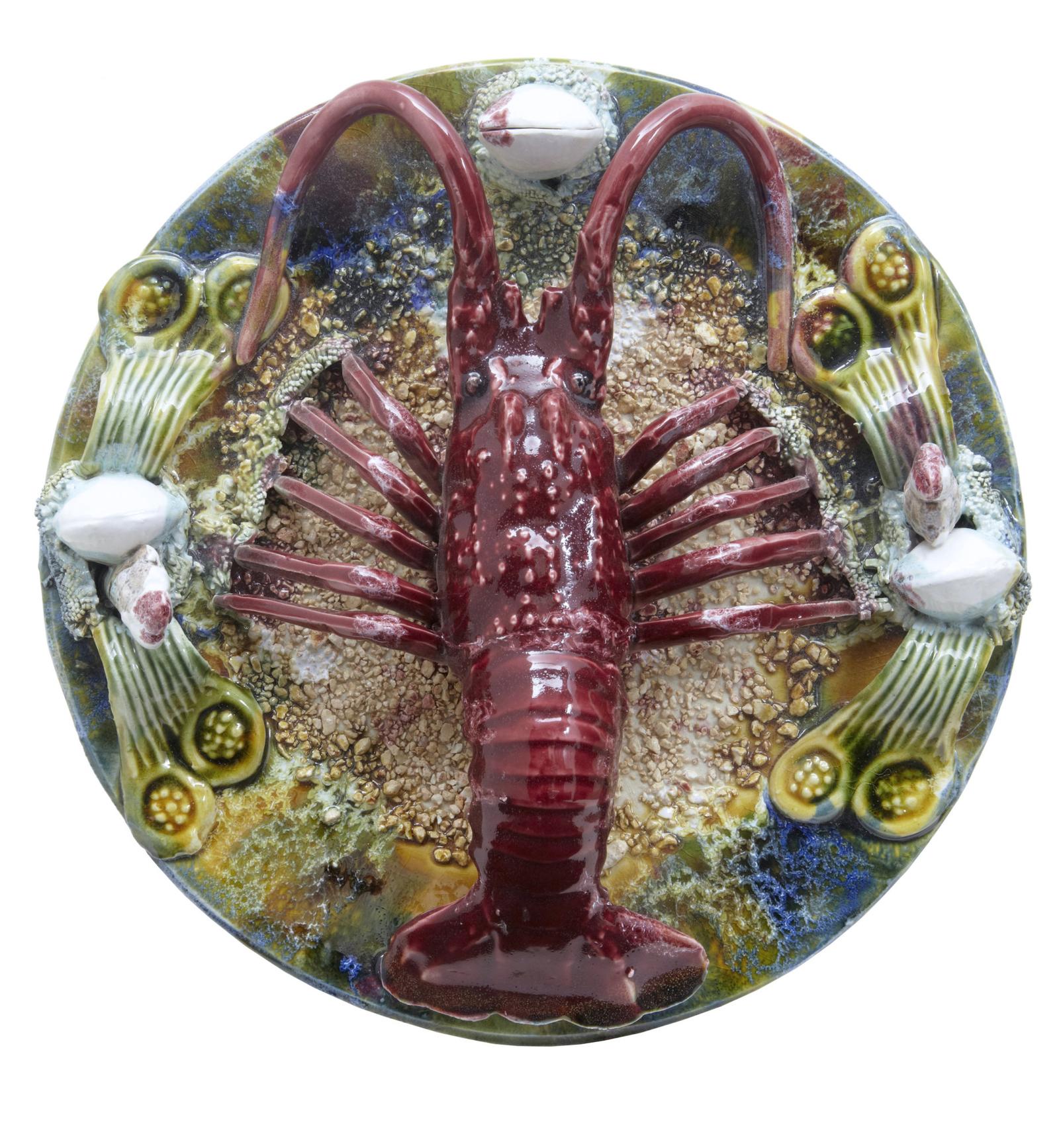 Mid 20th Century Decorative Palissy Lobster Plate (1 of 7)