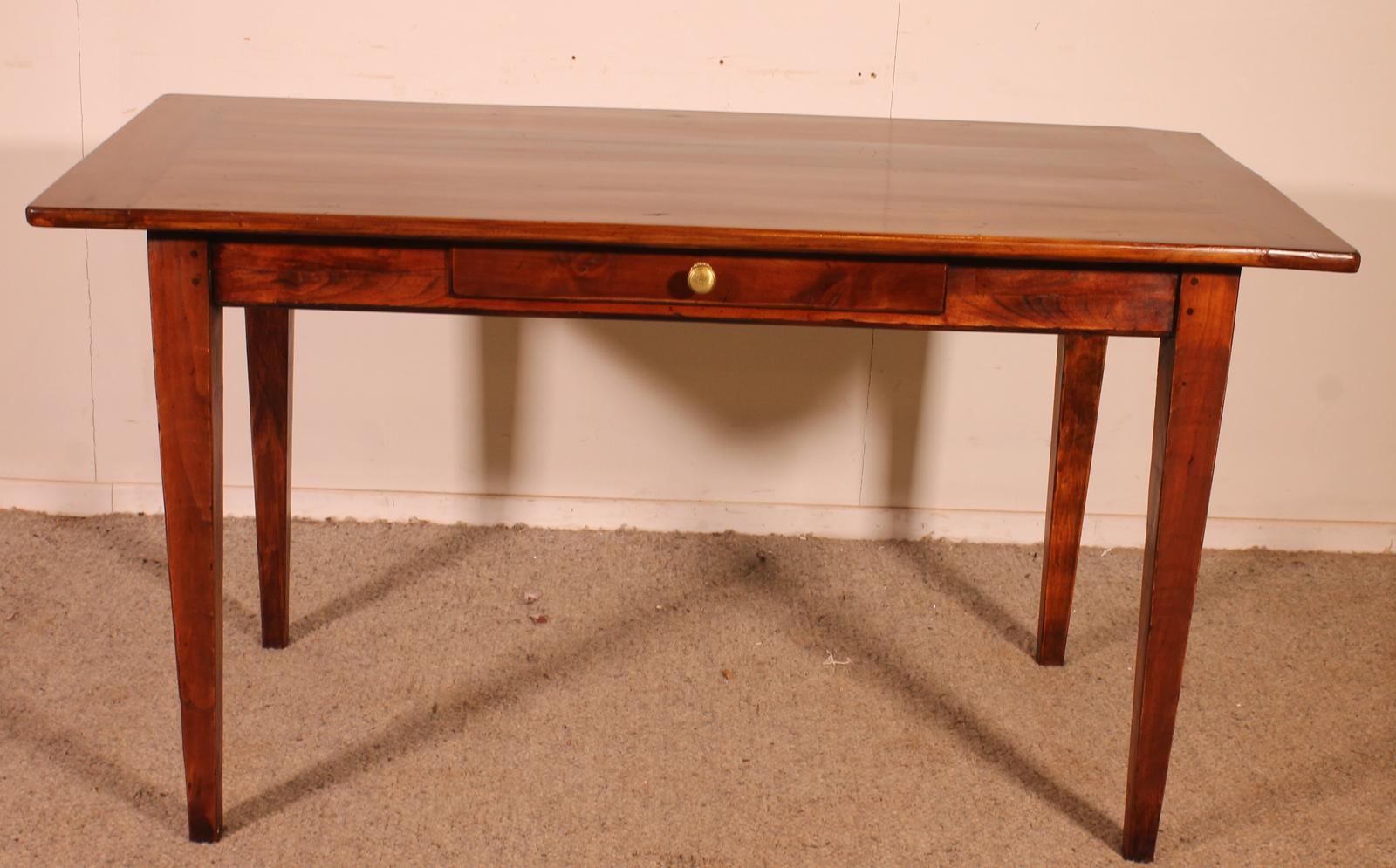 Small 19th Century Cherry Wood Farmhouse Table (1 of 11)