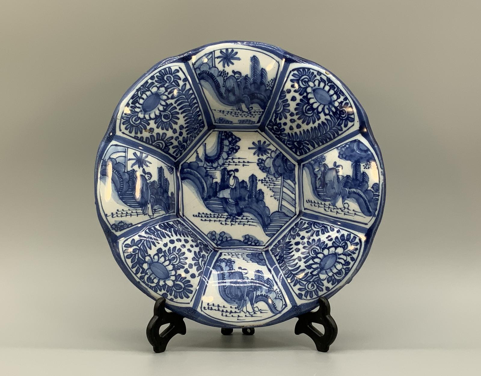 Lobed Delft Dish Blue & White Chinoiserie 17th Century Kraak Style (1 of 17) Lobed Delft Dish Blue & White Chinoiserie 17th Century Kraak Style (1 of 17)