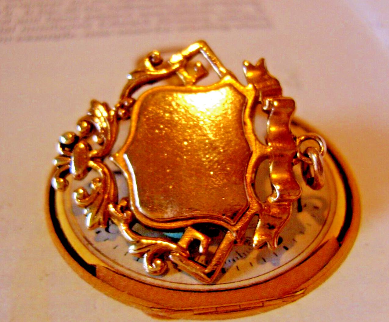 Shield Fob 10ct Rose Gold Filled 1890s Victorian Pocket Watch Chain Antique Fob (1 of 8)