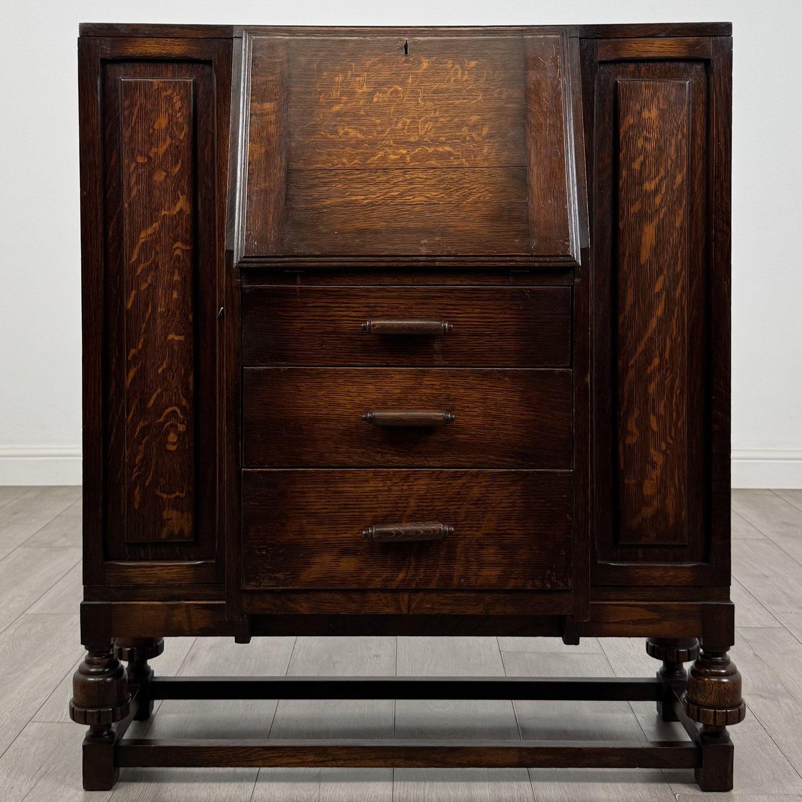 Antique Oak Fitted Bureau | Side Cupboards | AF-6600 (1 of 13) Antique Oak Fitted Bureau | Side Cupboards | AF-6600 (1 of 13)