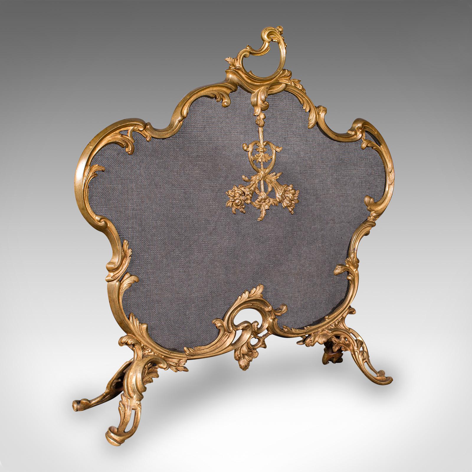Antique Rococo Fire Screen, French, Gilt Brass, Fireside Panel c.1900 (1 of 11) Antique Rococo Fire Screen, French, Gilt Brass, Fireside Panel c.1900 (1 of 11)