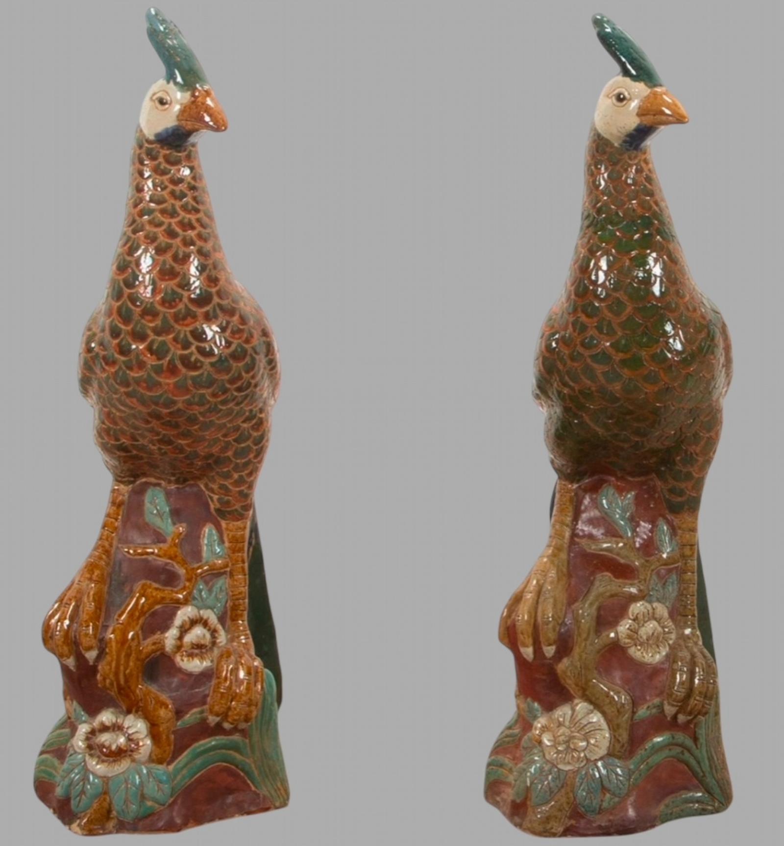 A Lovely Pair of Porcelain Peacocks (1 of 6)