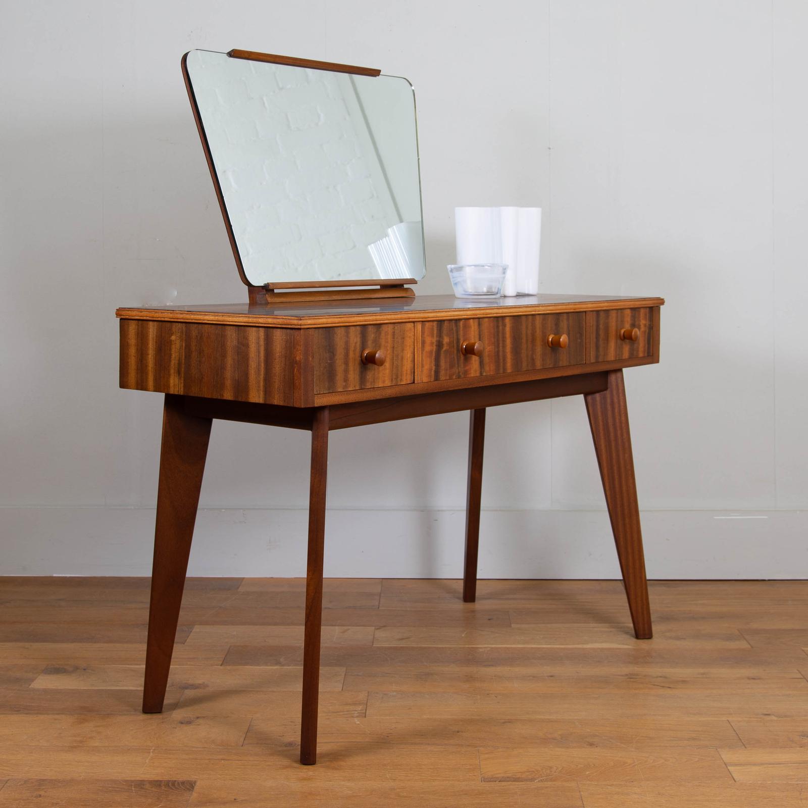 Mid Century Morris of Glasgow 3 Drawer Walnut Console Dressing Table (1 of 11) Mid Century Morris of Glasgow 3 Drawer Walnut Console Dressing Table (1 of 11)