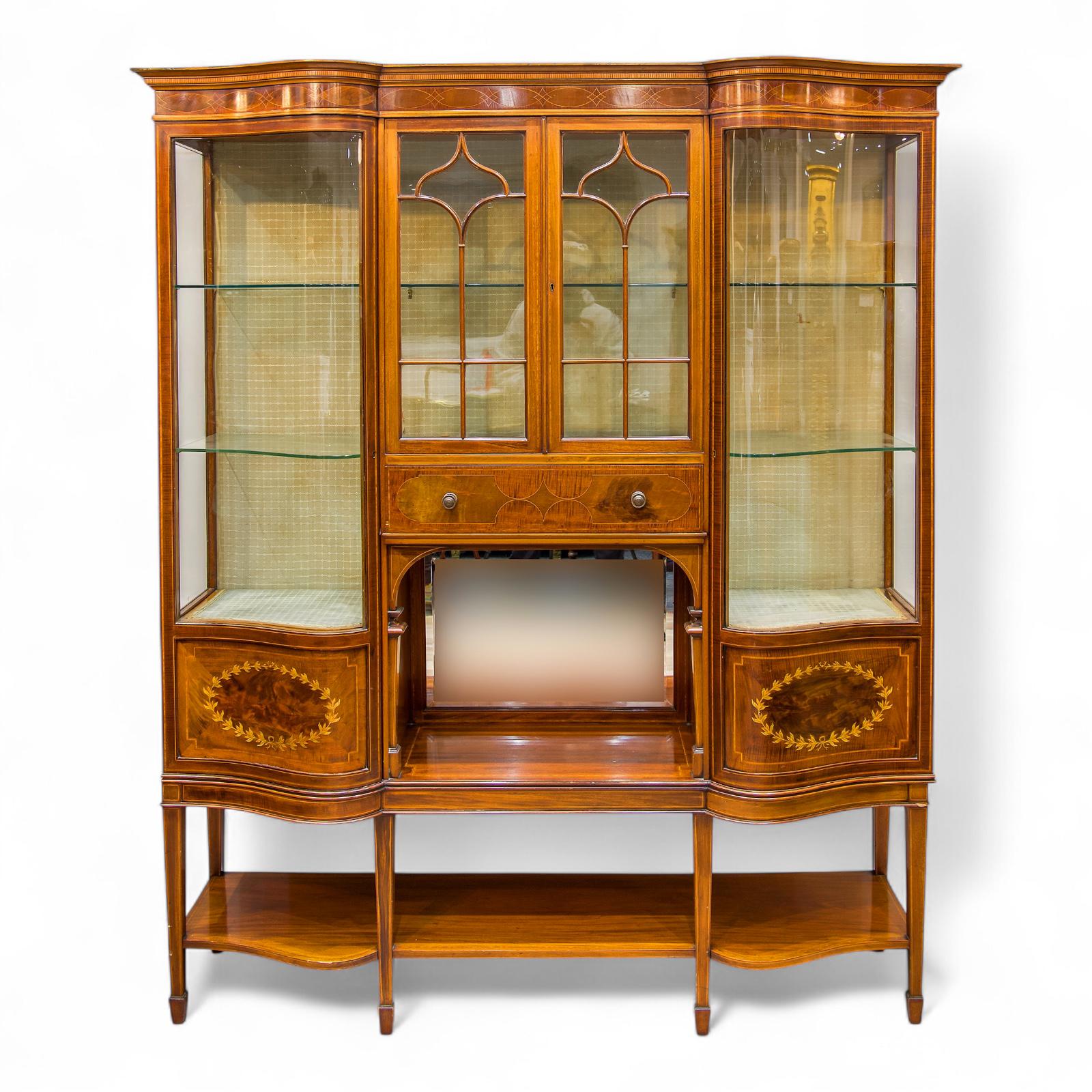 Antique Mahogany Inlaid Display Cabinet By Maple & Co (1 of 6) Antique Mahogany Inlaid Display Cabinet By Maple & Co (1 of 6)