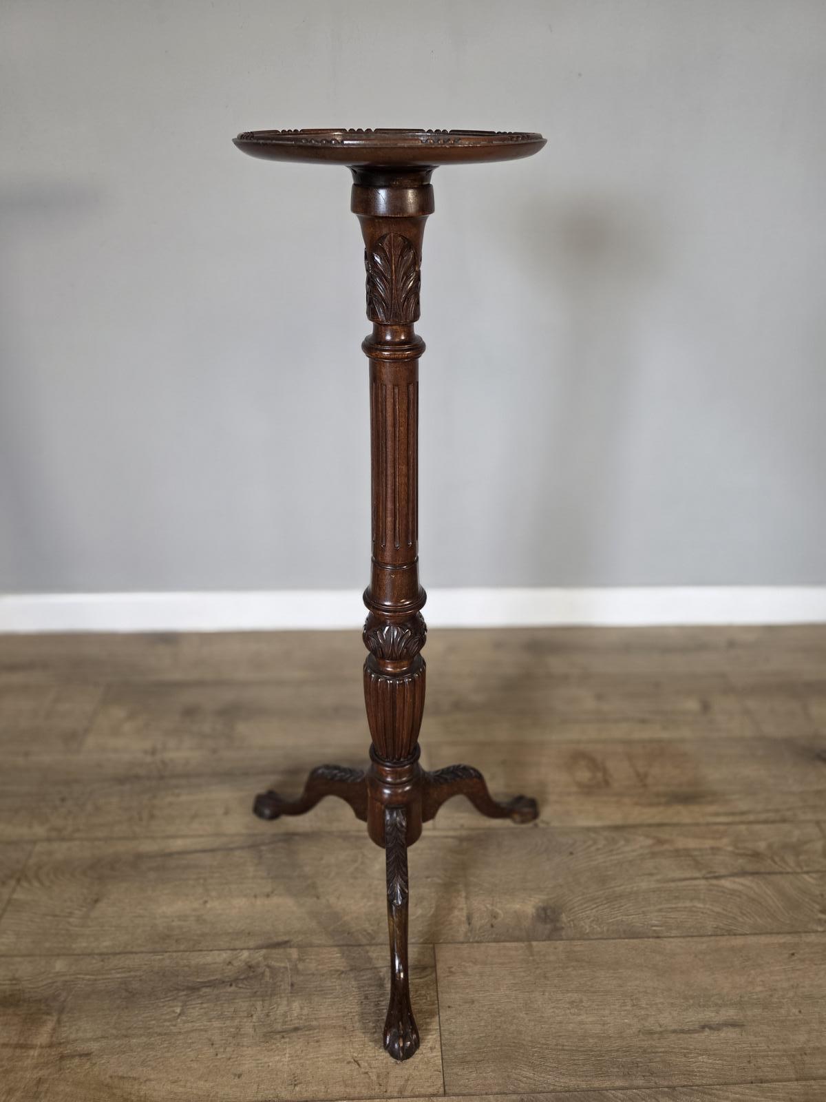 Antique Mahogany Edwardian Torchiere / Plant Stand (1 of 11)