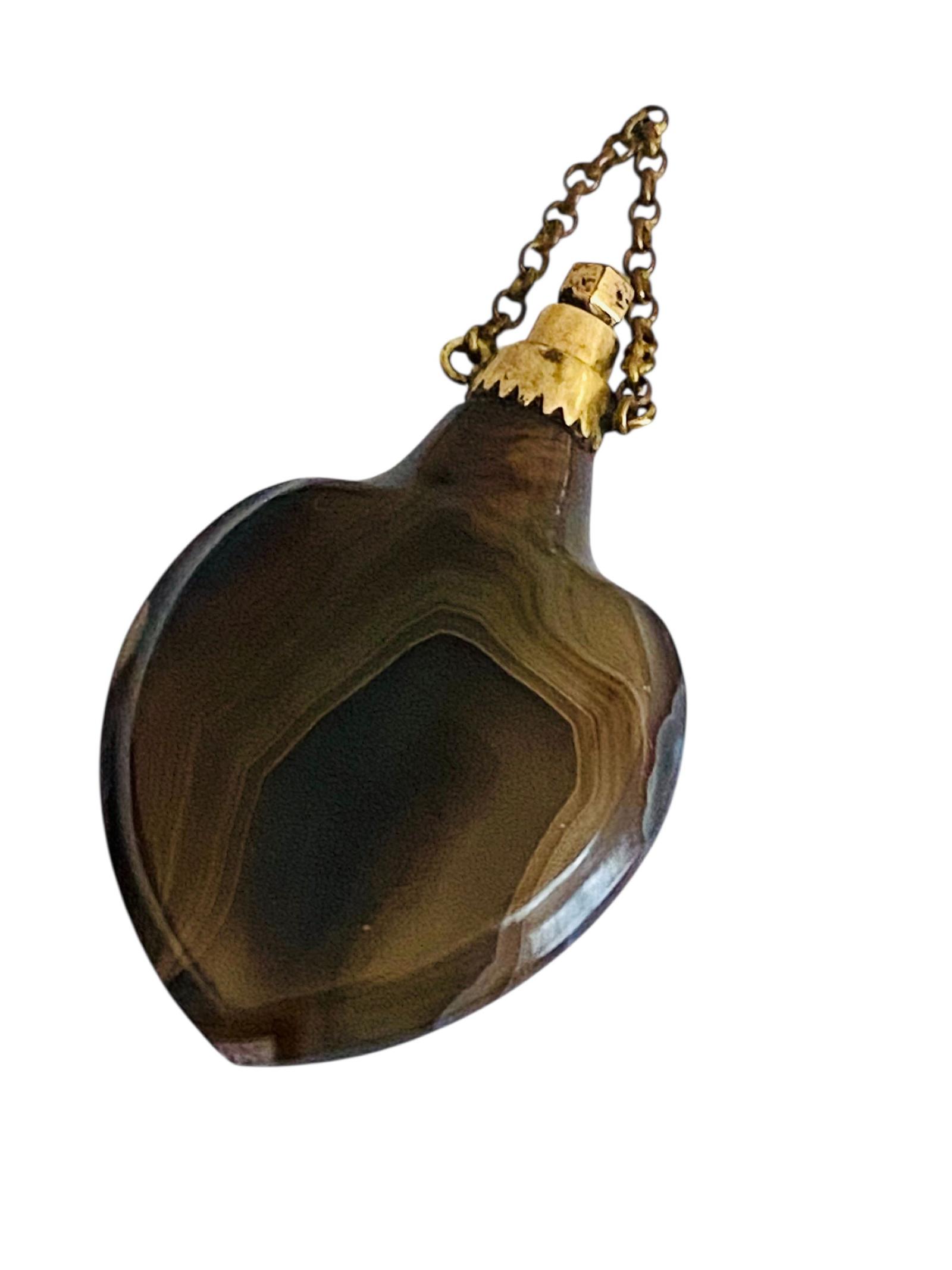 Antique Georgian Polished Agate Chatelaine Perfume Scent Bottle Miniature Heart Shape (1 of 11) Antique Georgian Polished Agate Chatelaine Perfume Scent Bottle Miniature Heart Shape (1 of 11)