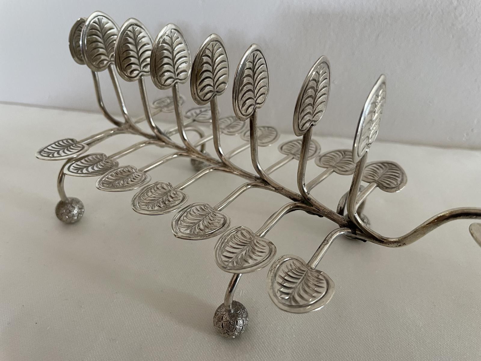 Victotian Silver Leaf Toast Rack (1 of 5)