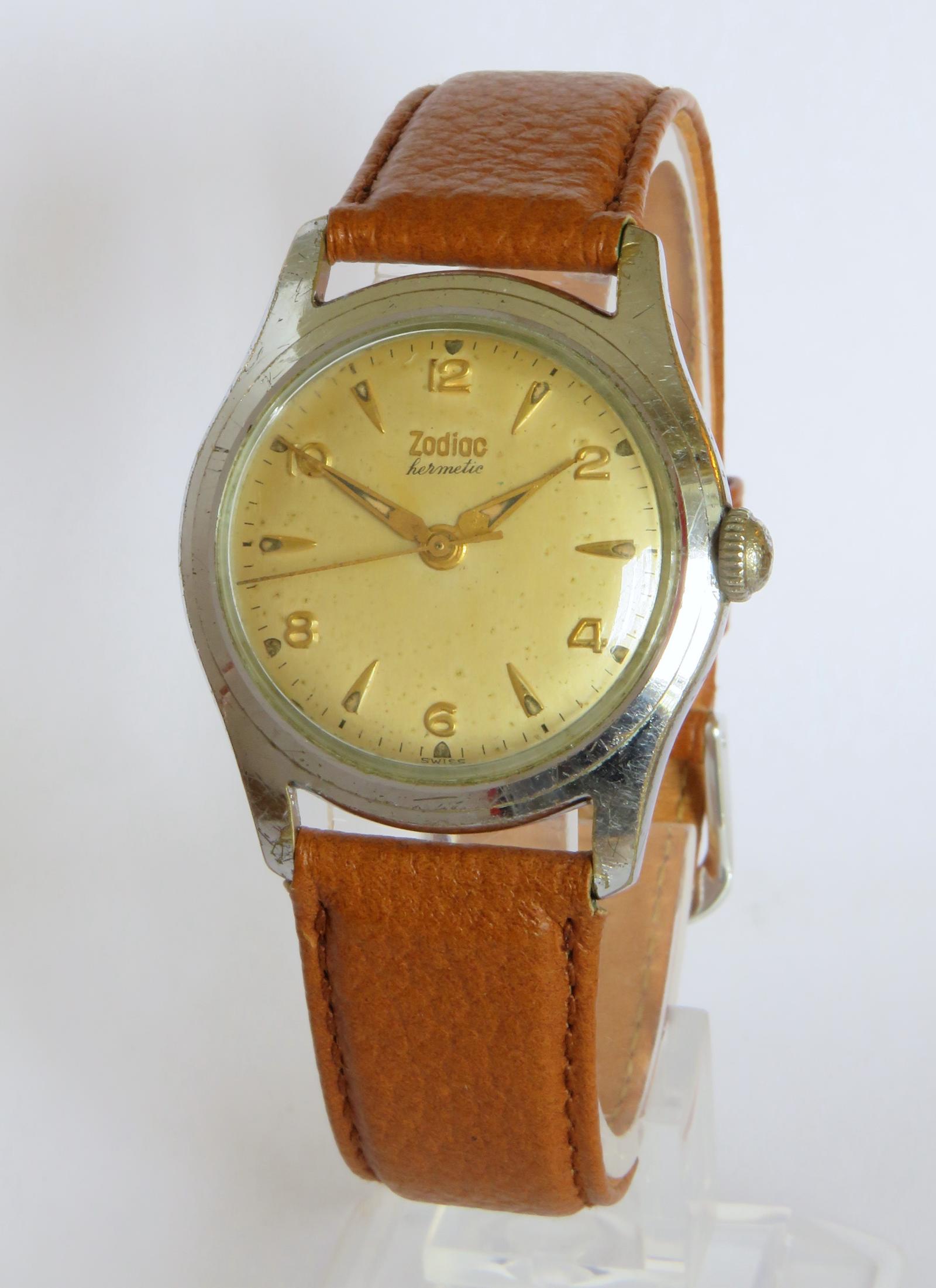 Watch : Gents 1950s Zodiac Hermetic Wrist Watch (1 of 5)