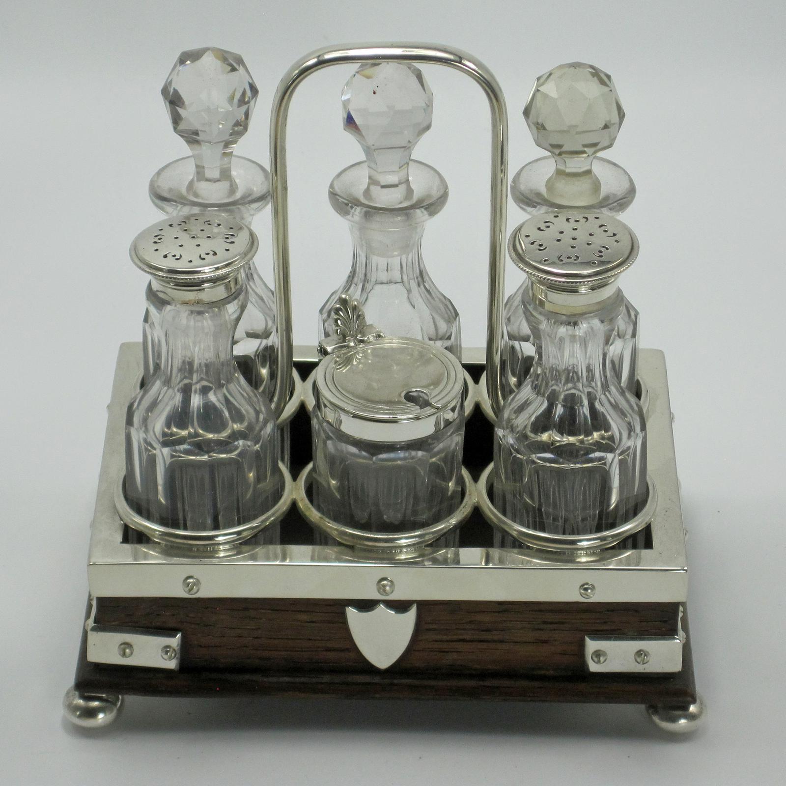 Victorian John Grinsell & Son Oak & Silver Plated Six Bottle Cruet Set (1 of 7) Victorian John Grinsell & Son Oak & Silver Plated Six Bottle Cruet Set (1 of 7)
