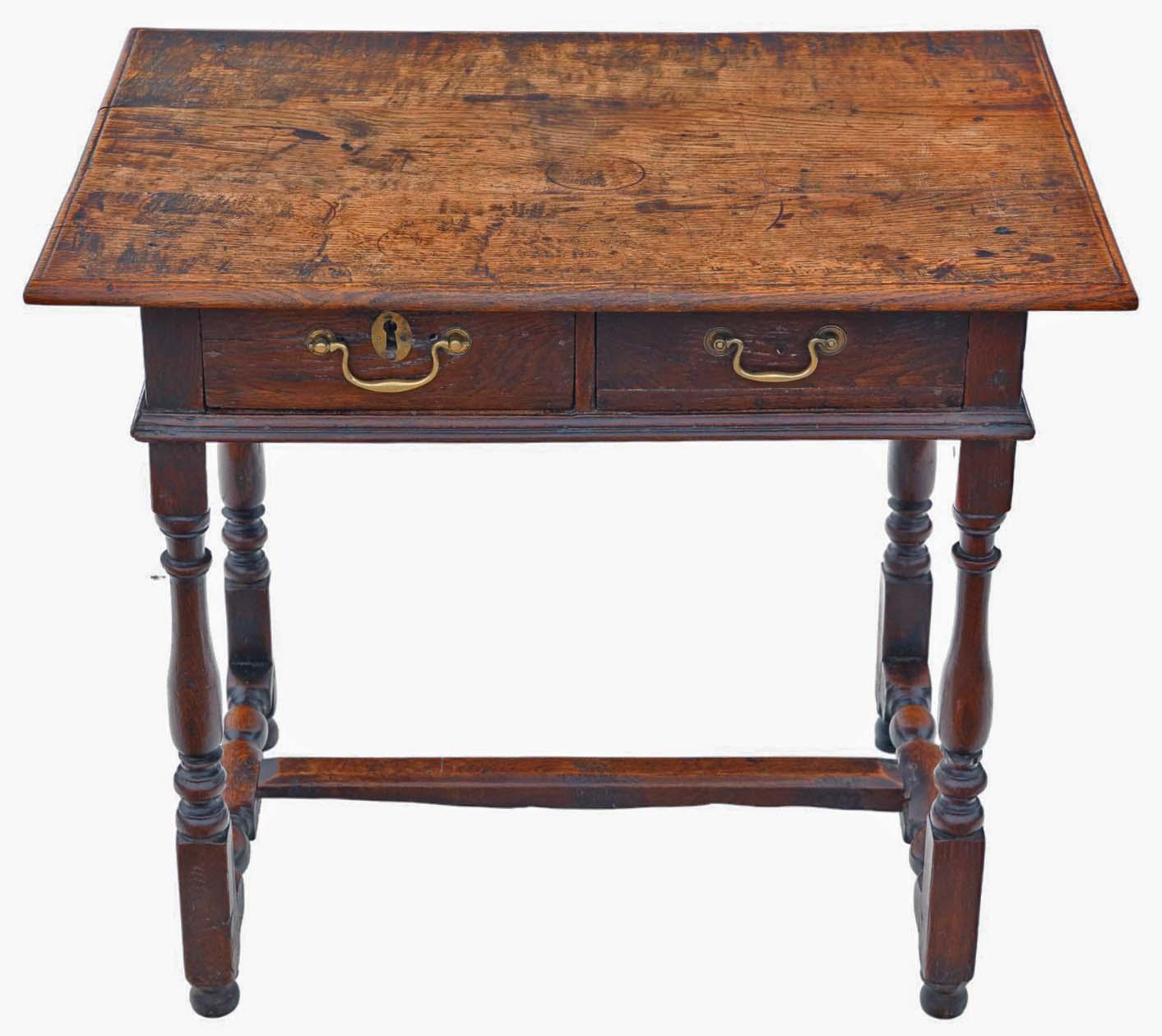 High-quality Antique Oak Writing Table - Early 18th Century Desk Side Dressing (1 of 10)