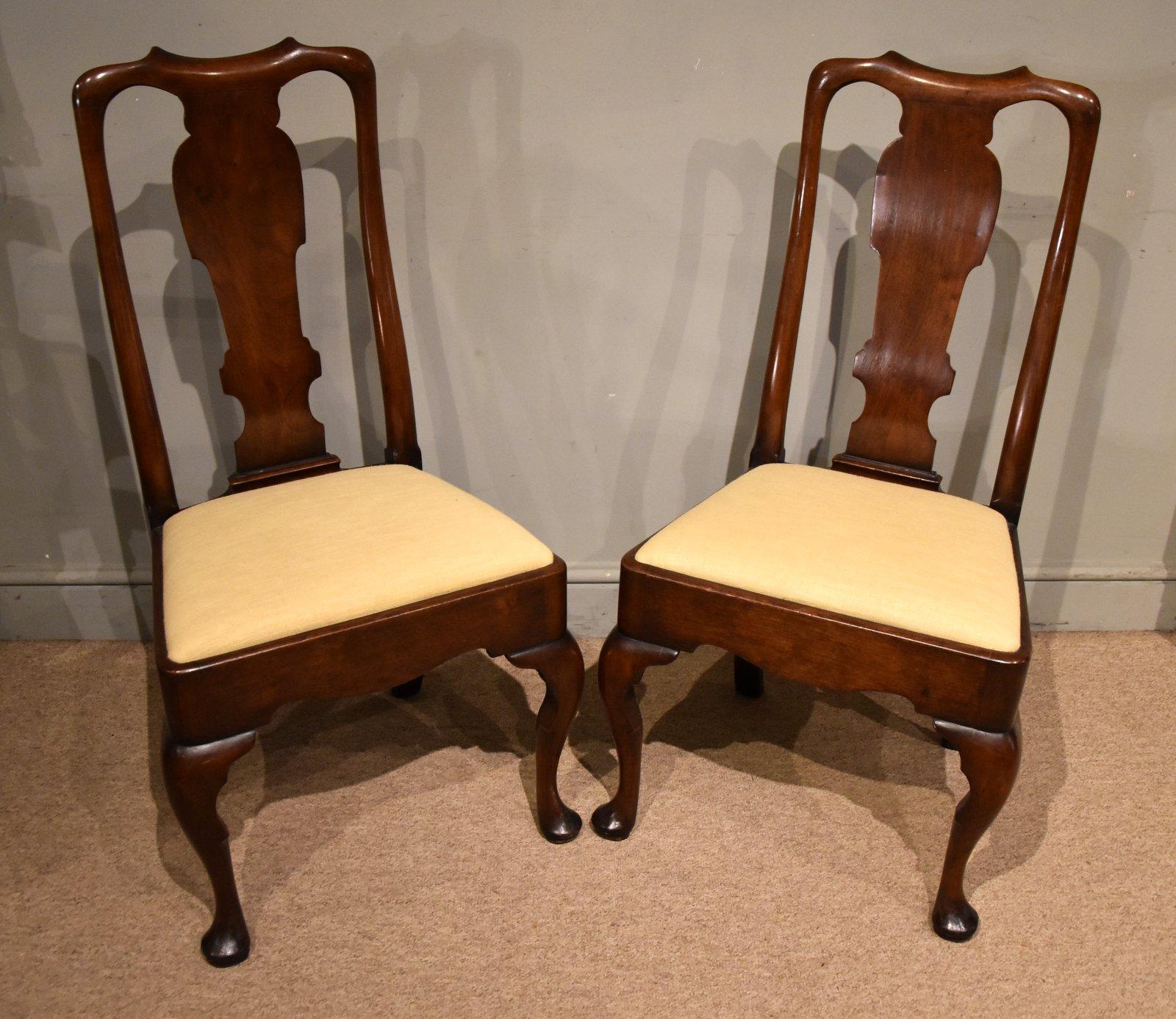 Pair of George I Walnut Side Chairs (1 of 8)